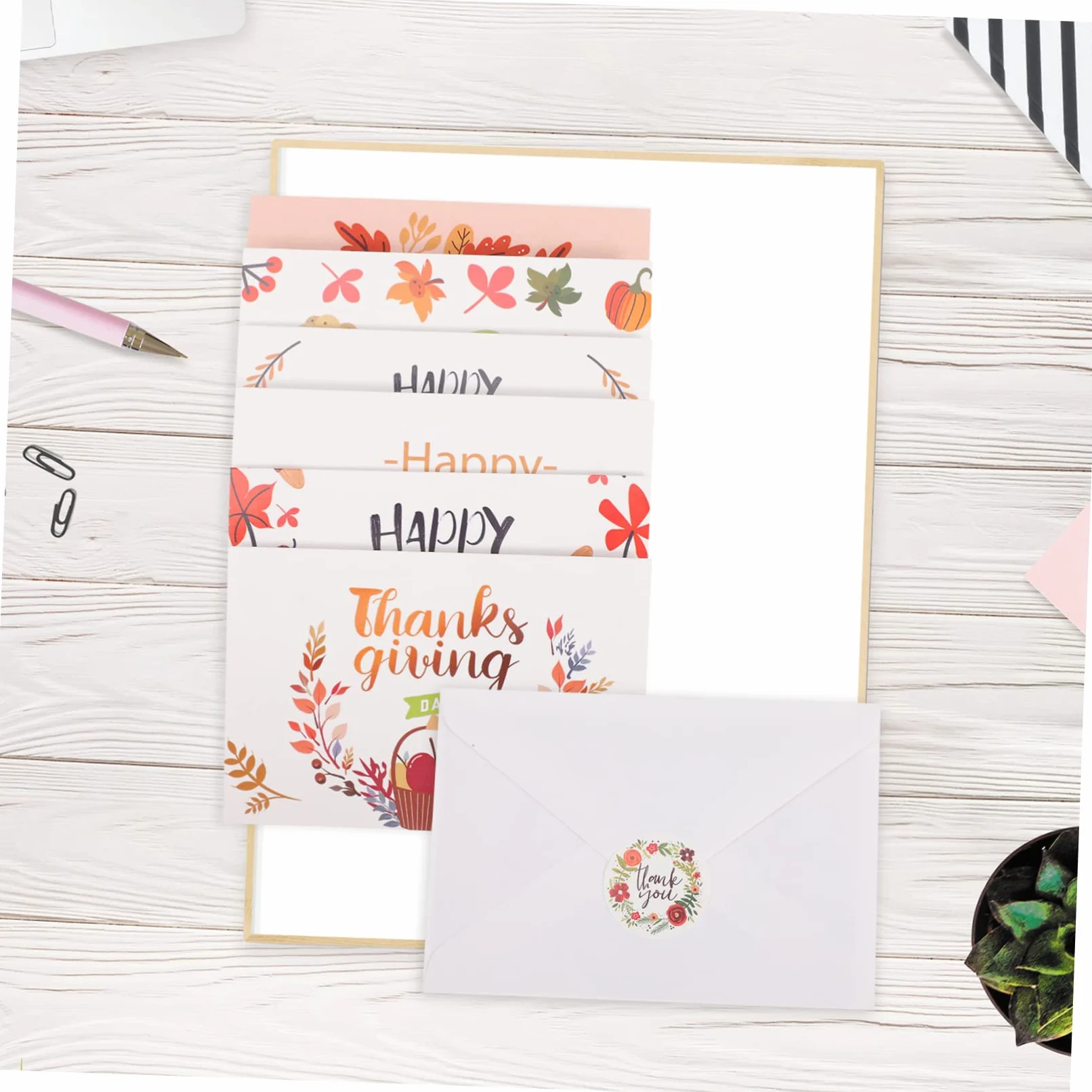 VILLCASE 60 Fogli biglietto d'auguri biglietti ringraziamento biglietto grazie carte messaggio biglietti d'auguri del festival biglietti per il del ringraziamento carte del festival