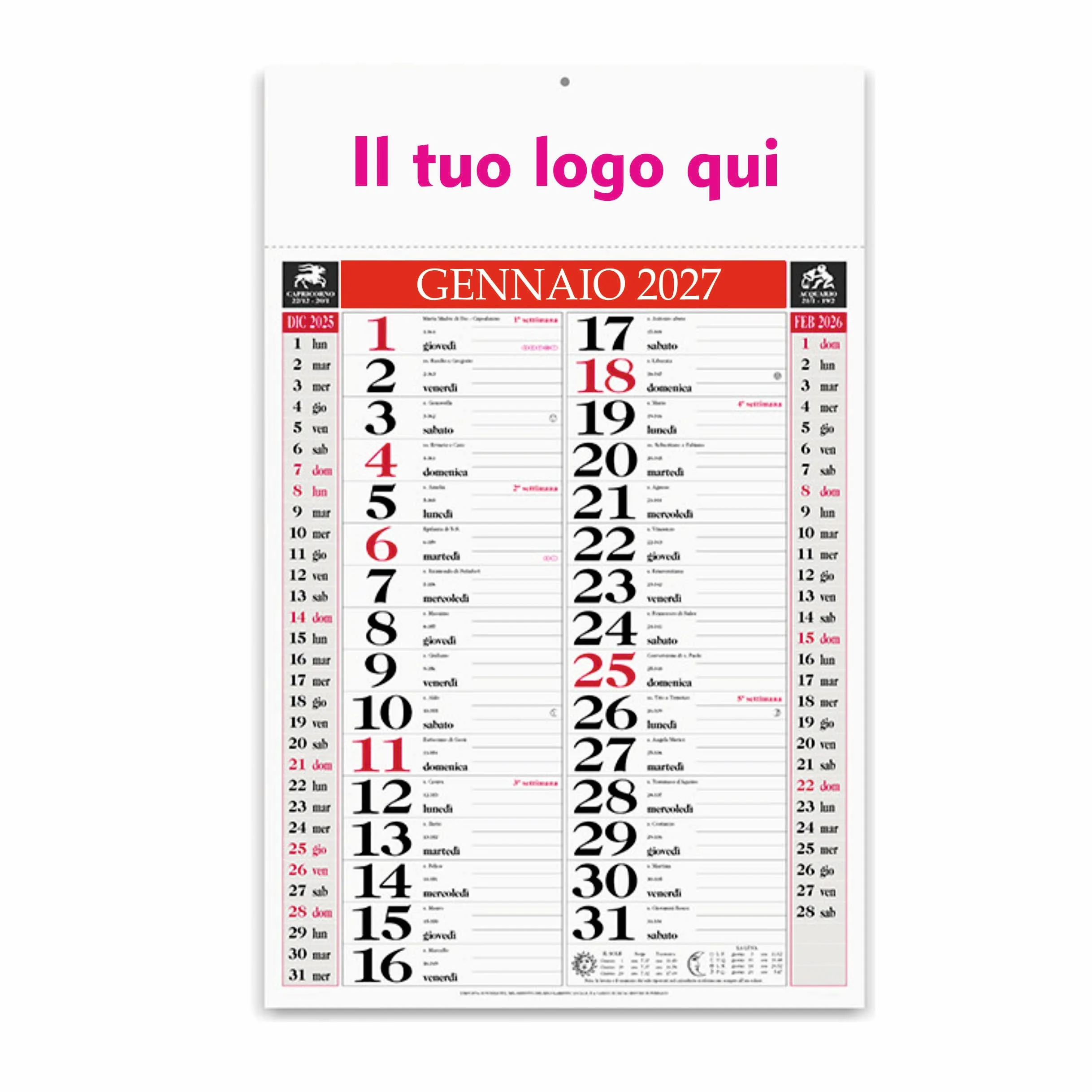 Kit Personalizzabile 100 Calendari 2027, 100 Penne a Sfera Blu, 1 Chiavetta USB 4GB e 1 Agenda Giornaliera Blu - Made in Italy - Idea Regalo Set Personalizzato (Assortito, 1 Kit)