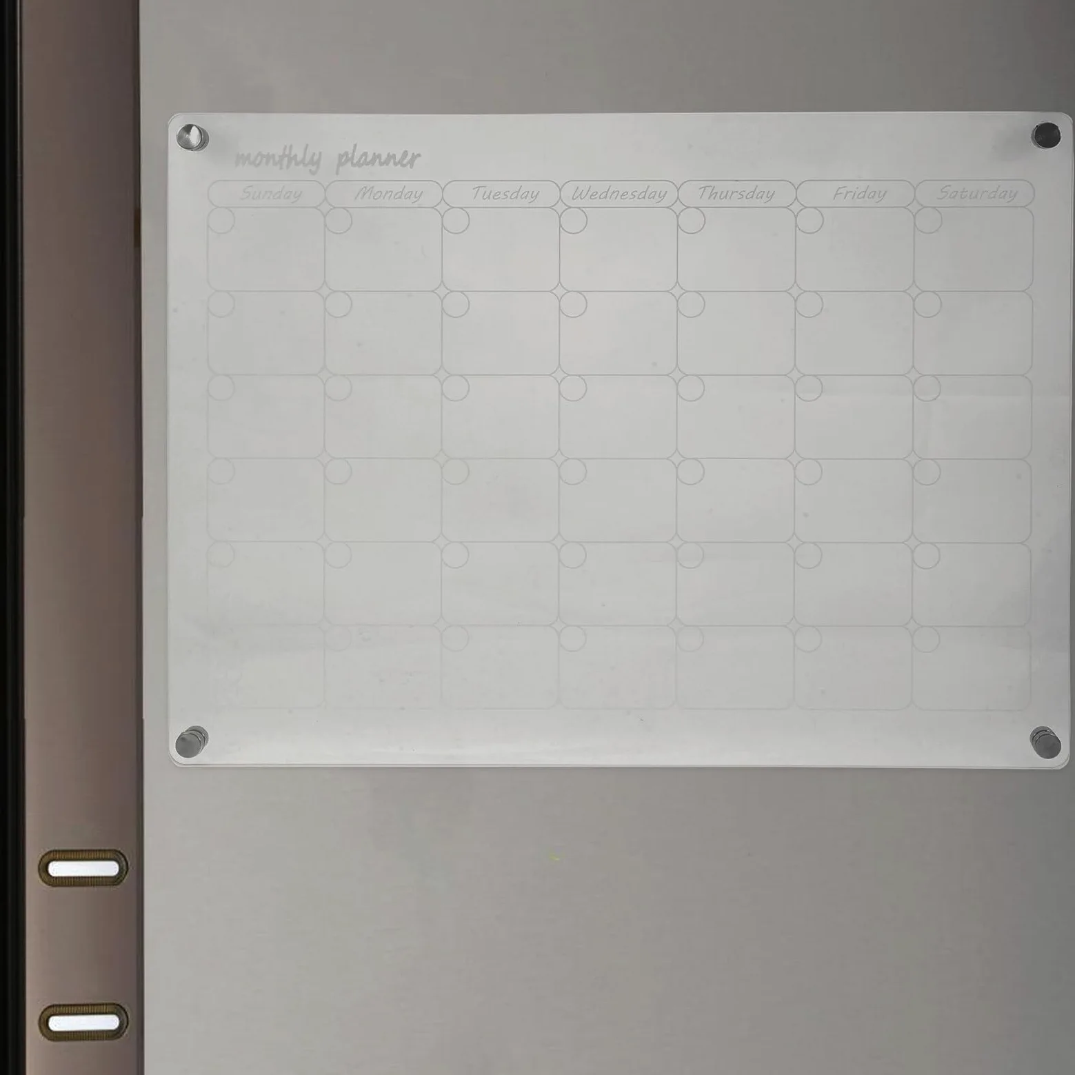 Calendario Magnetico Mensile e Settimanale Trasparente per Frigorifero Lavagna Meal Planner Cancellabile Secco con Magneti Resistenti Set Completo per Organizzare Programmi e Pasti