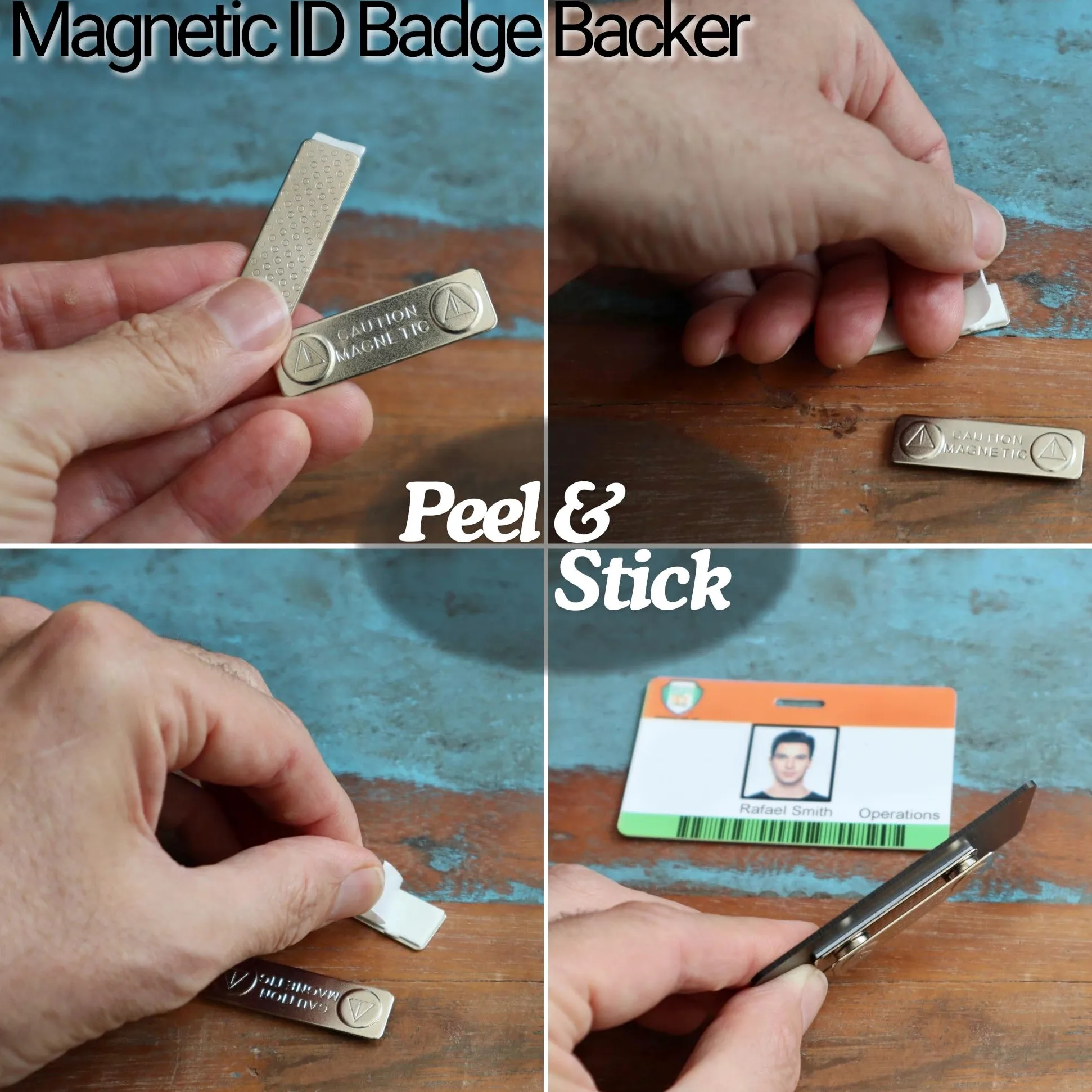 Confezione da 2 porta badge magnetico super forte con retro adesivo, retro magnetico resistente per badge con nome, facile da attaccare a vestiti, uniformi Specialist ID