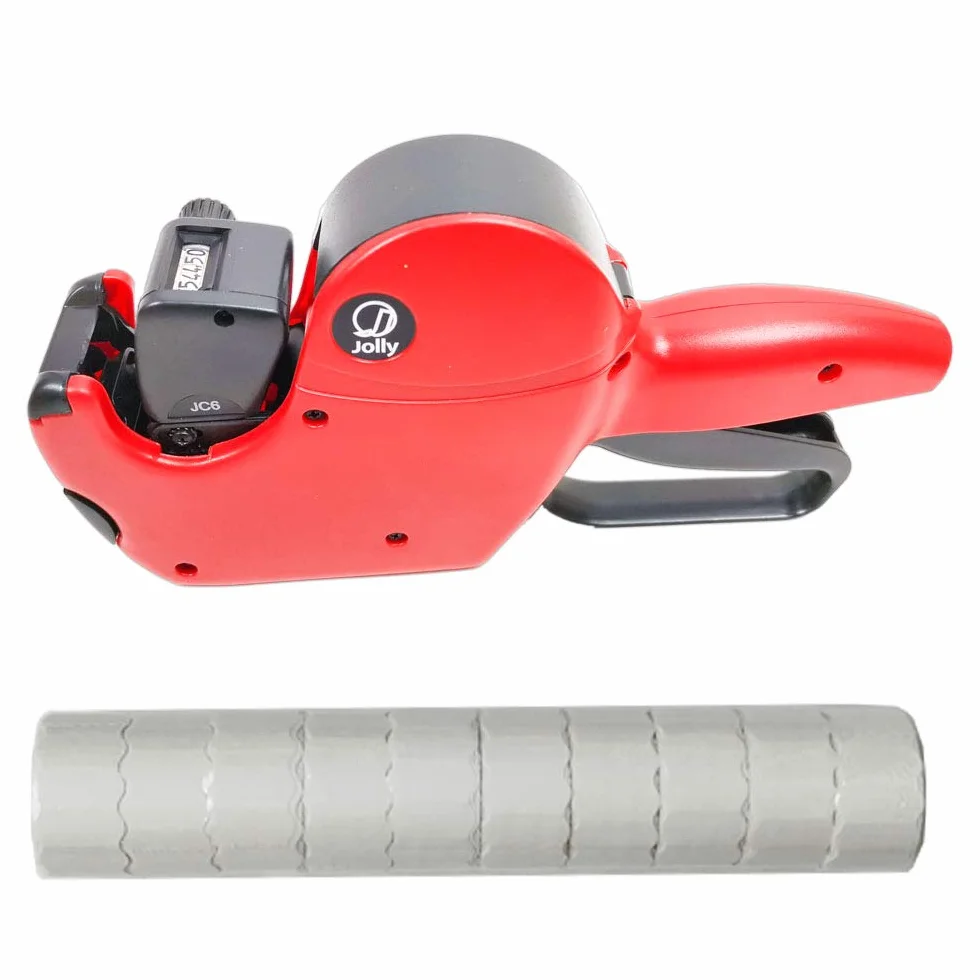 KIT PREZZATRICE JOLLY C6 + 4 ROTOLI ETICHETTE + TAMPONE ETICHETTATRICE BLU