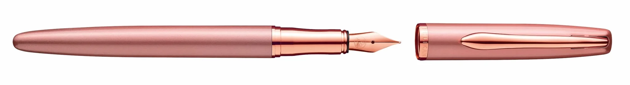 Pelikan Stilografica Jazz Noble Elegance Metallo Rose Inchiostro Blu Clip Elastica Astuccio Regalo