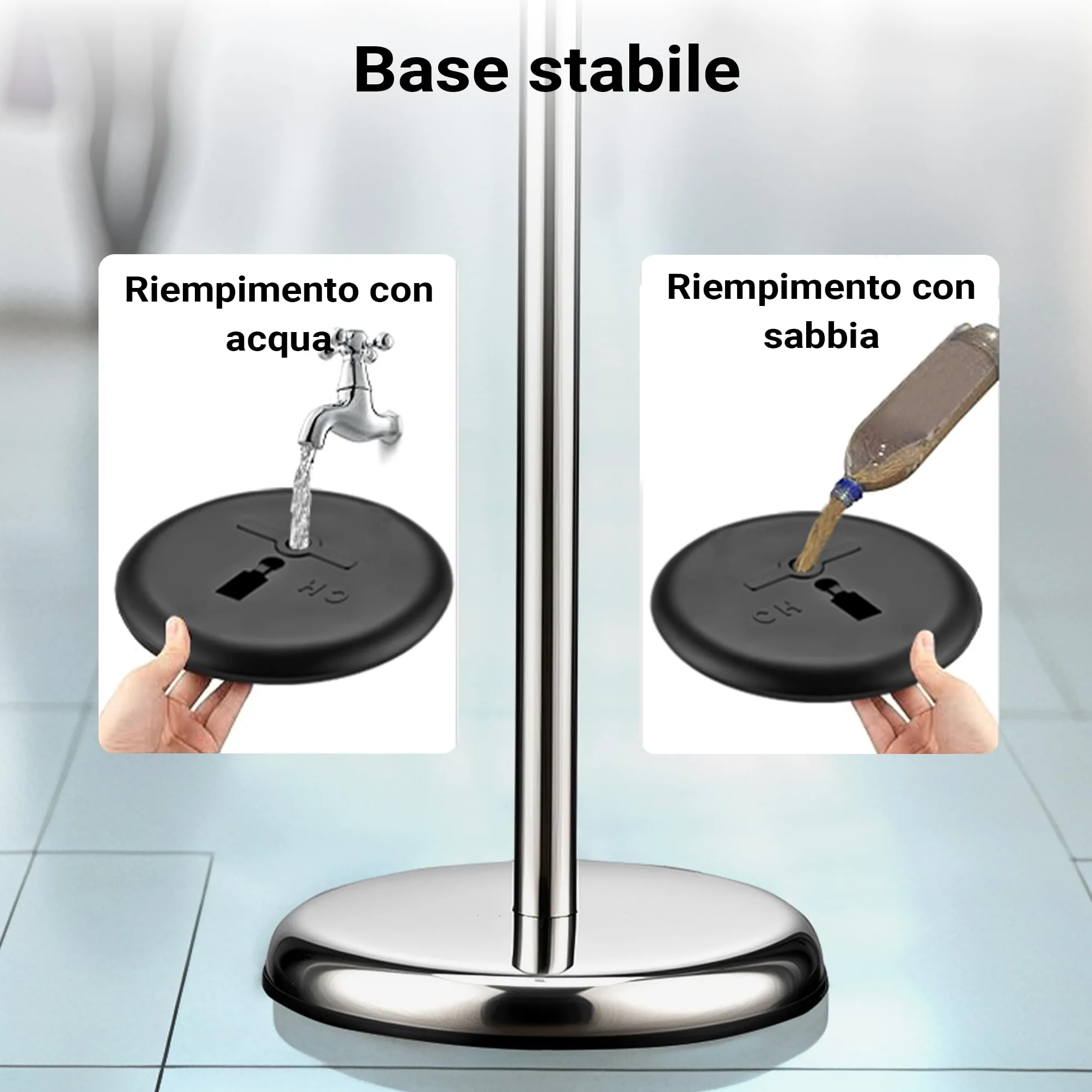 Wiltec Espositore per poster, pubblicità, menù in A3, altezza regolabile 88-138 cm, supporto per presentazioni, stand, piedistallo in alluminio e acciaio