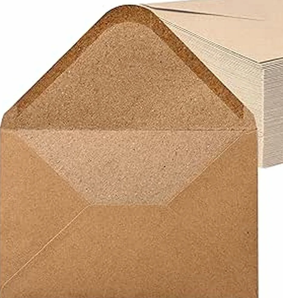 Noa Home Deco buste Autosigillante C6-162 x 114 mm 100 pezzi carta kraft antica senza finestra