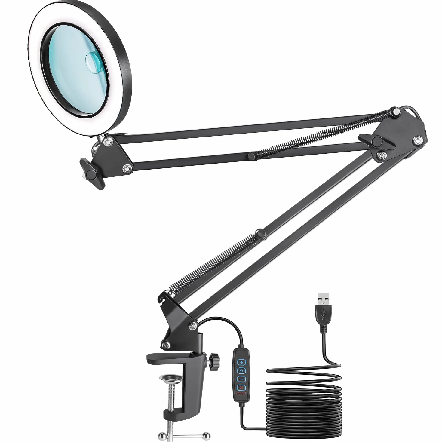 15X 10X Lampada con Lente d'Ingrandimento, Lampada con Lente con Supporto | Lente d'ingrandimento con Luce, Lampada da Tavolo con 3 Modalità Colore per Lettura, Riparazione, Lavoro Manuale