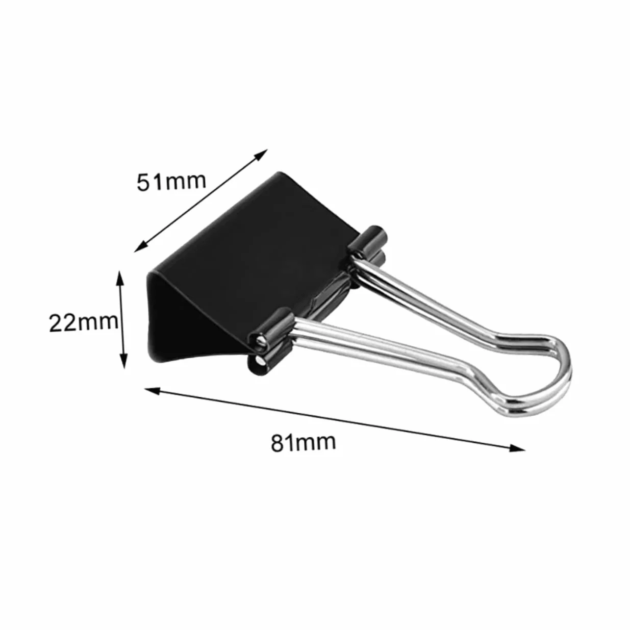 Binder Clips Large 51mm Neri in Ferro, 36 Pezzi, per Documenti | Festa Scuola Decor, Paper Clips e Paper Clamps, Facile Rimozione per Note e Bollette