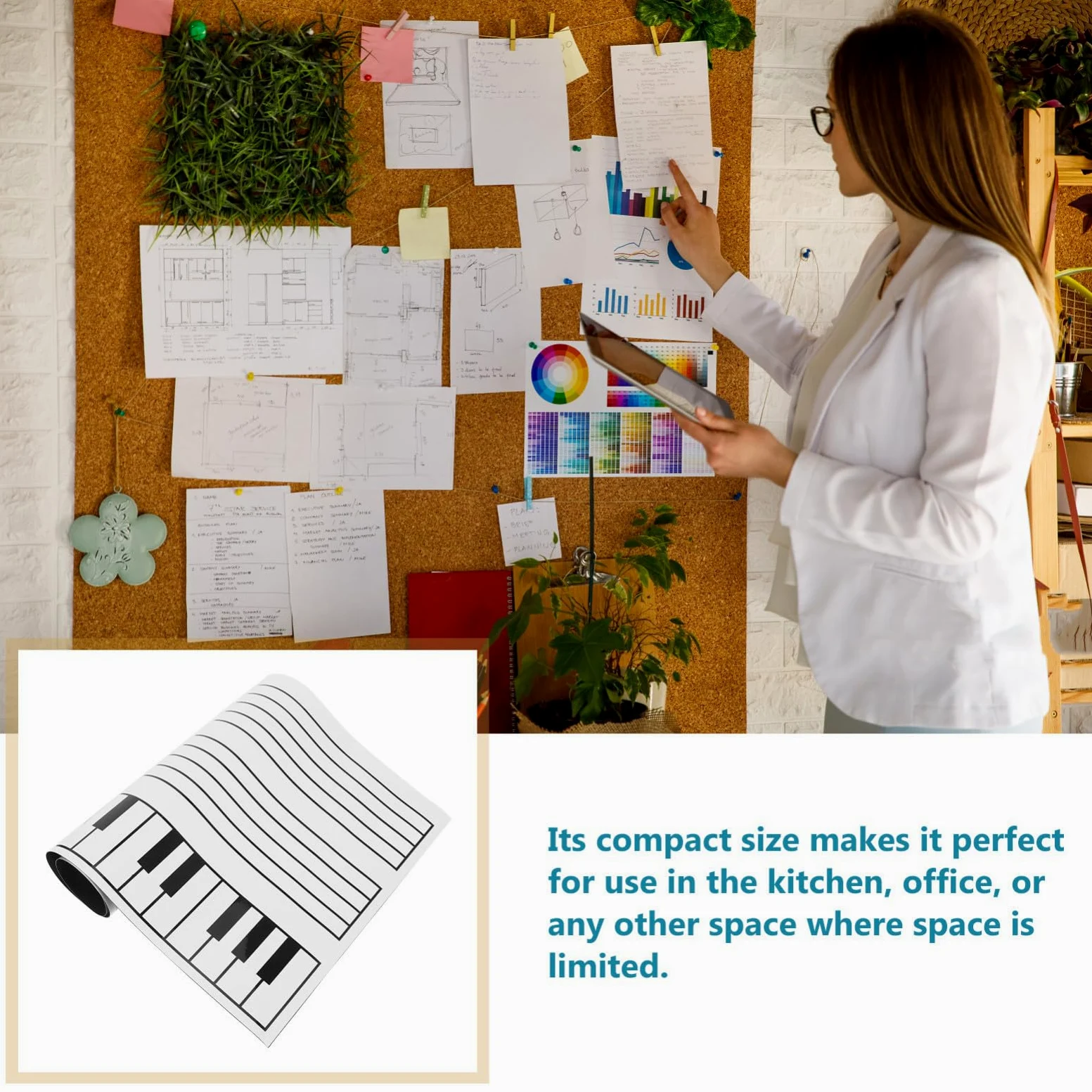 Kichvoe Lavagna Cancellabile Magnetica per Refrigeratore Gomma, Portatile e Salvaspazio, Planner da Cucina per Organizzare la Settimana