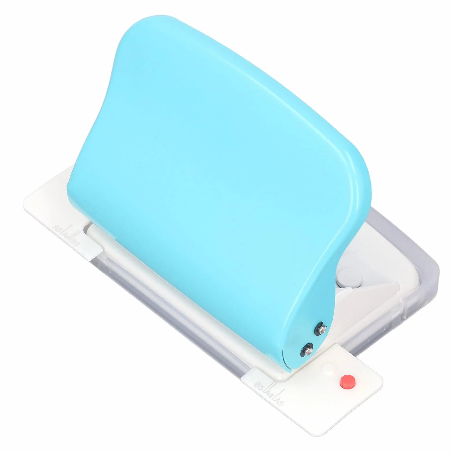 Rilegatrice Portatile a Spirale per A4 A5, Capacità 10 Fogli, Distanza Fori 9,5 mm, Azzurro Metallo