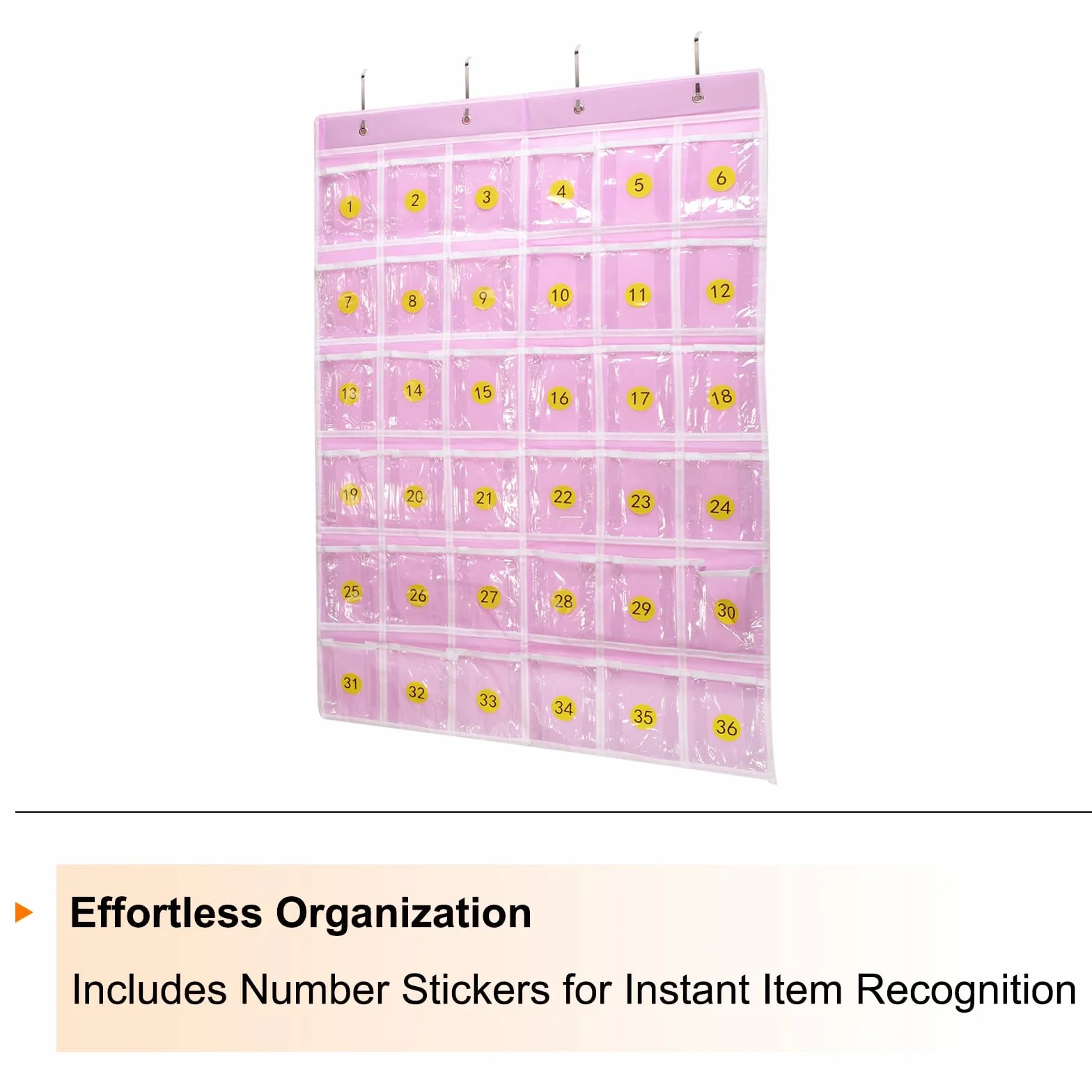 QUARKZMAN Porta Cellulare Da Appendere Per Aula Con 36 Tasche Organizzatore Per Calcolatrici Rosa
