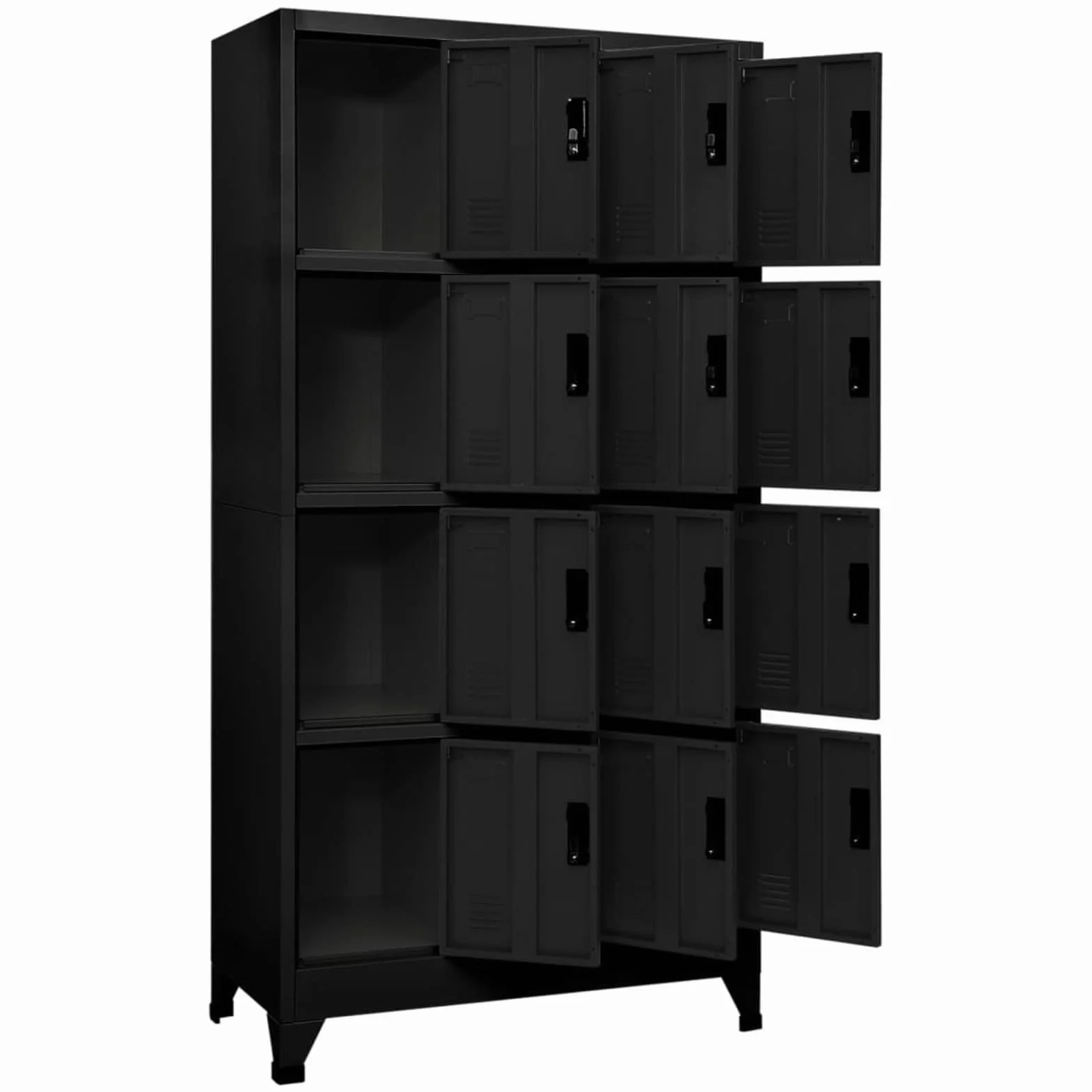Tidyard Armadio,Armadietto,Schedario,per Uffficio,Spogliatoio,con 12 Scomparti,in Acciaio,Nero,90x45x180 cm,Armadio Armadietto Spogliatoio Sporco Pulito,Armadietto Metallo,Armadio in Metallo Acciaio