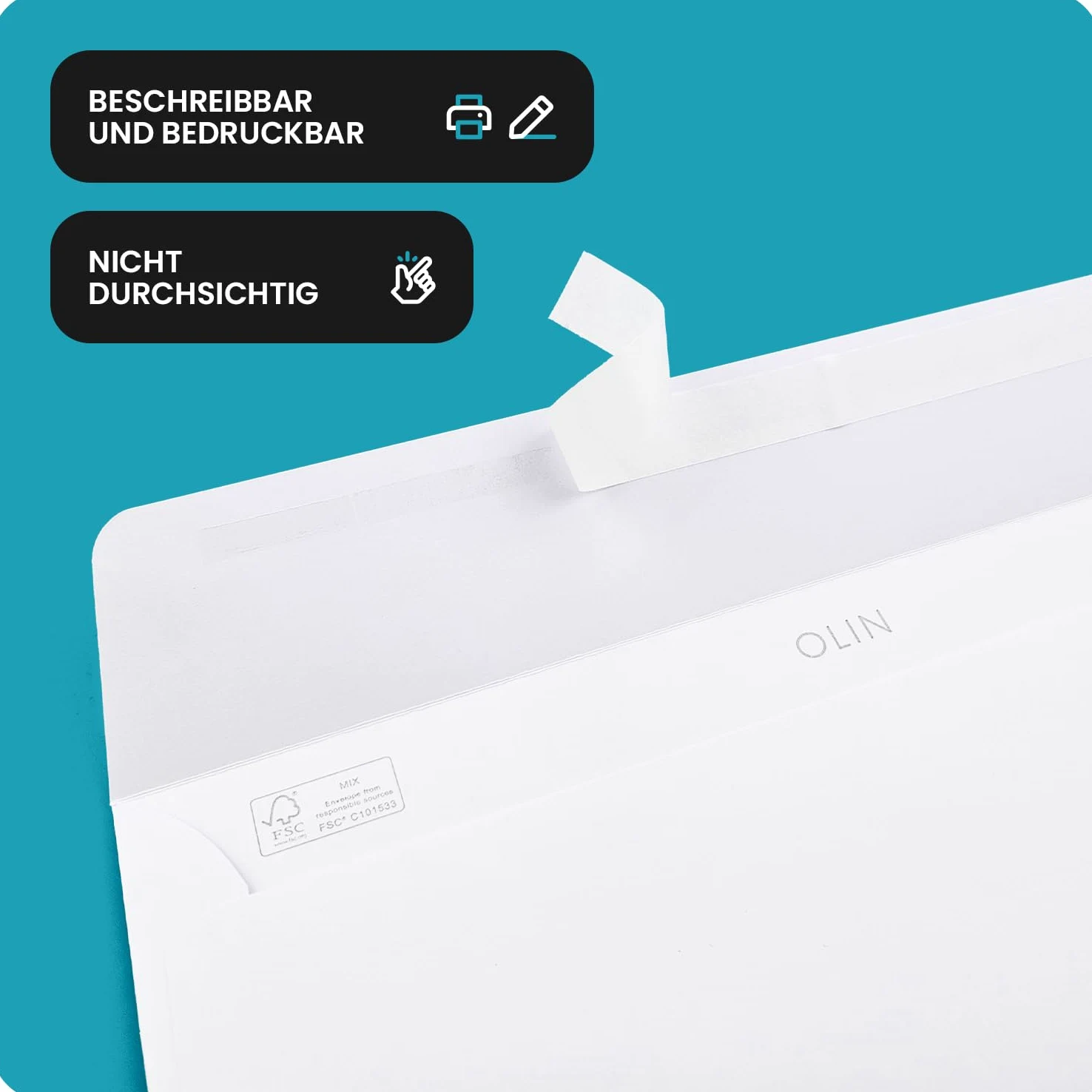Netuno 500 buste lettera bianche formato DL 110 x 220 mm 120g Olin White buste americane lunge DL senza finestra buste da lettere eleganti carta ecologica per biglietti auguri inviti partecipazioni