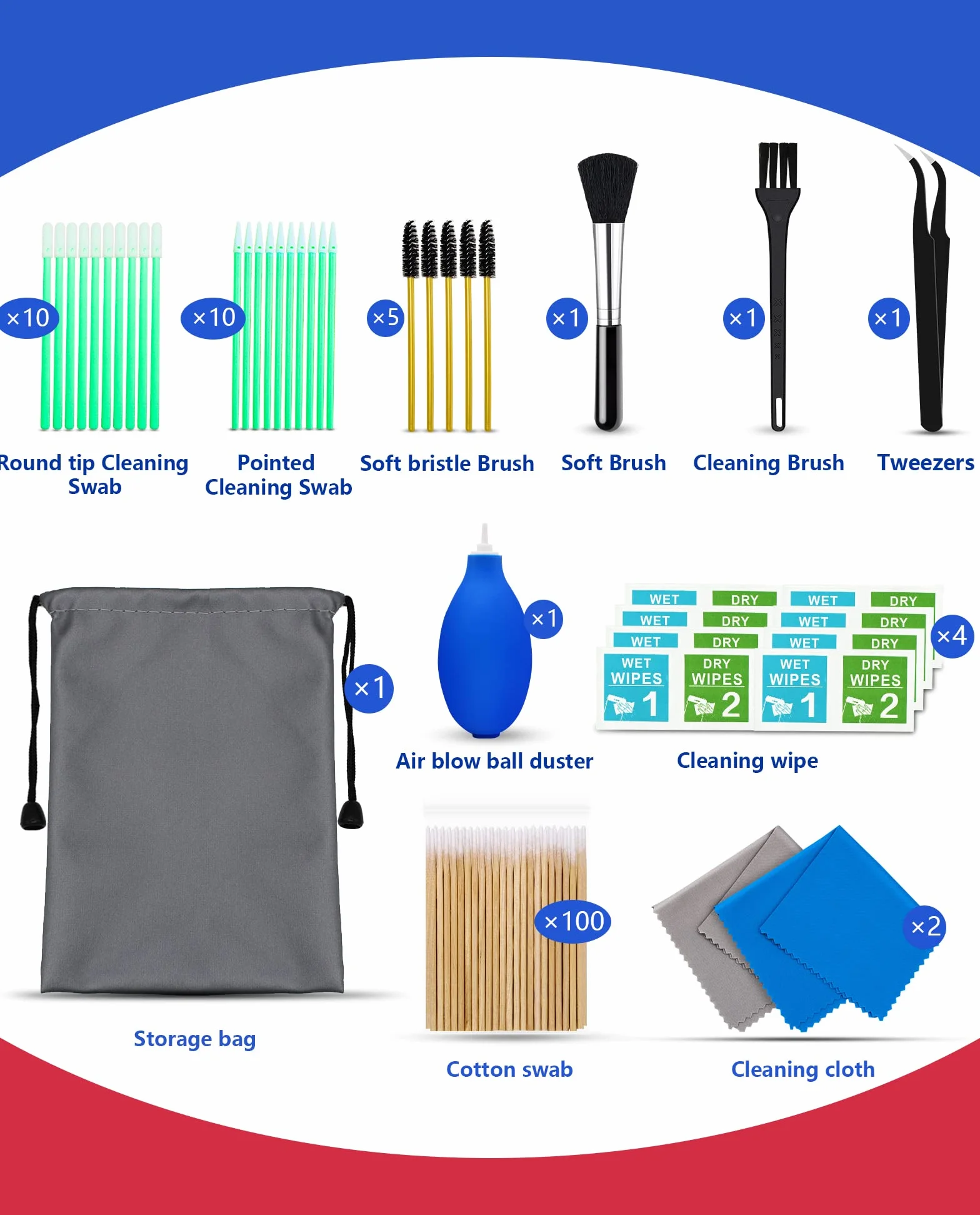 Kit di pulizia per iPhone 140 pezzi, kit di pulizia per Airpod con salviettine, kit di pulizia dello schermo per telefono, computer portatile, kit di pulizia per iPhone con panno in microfibra