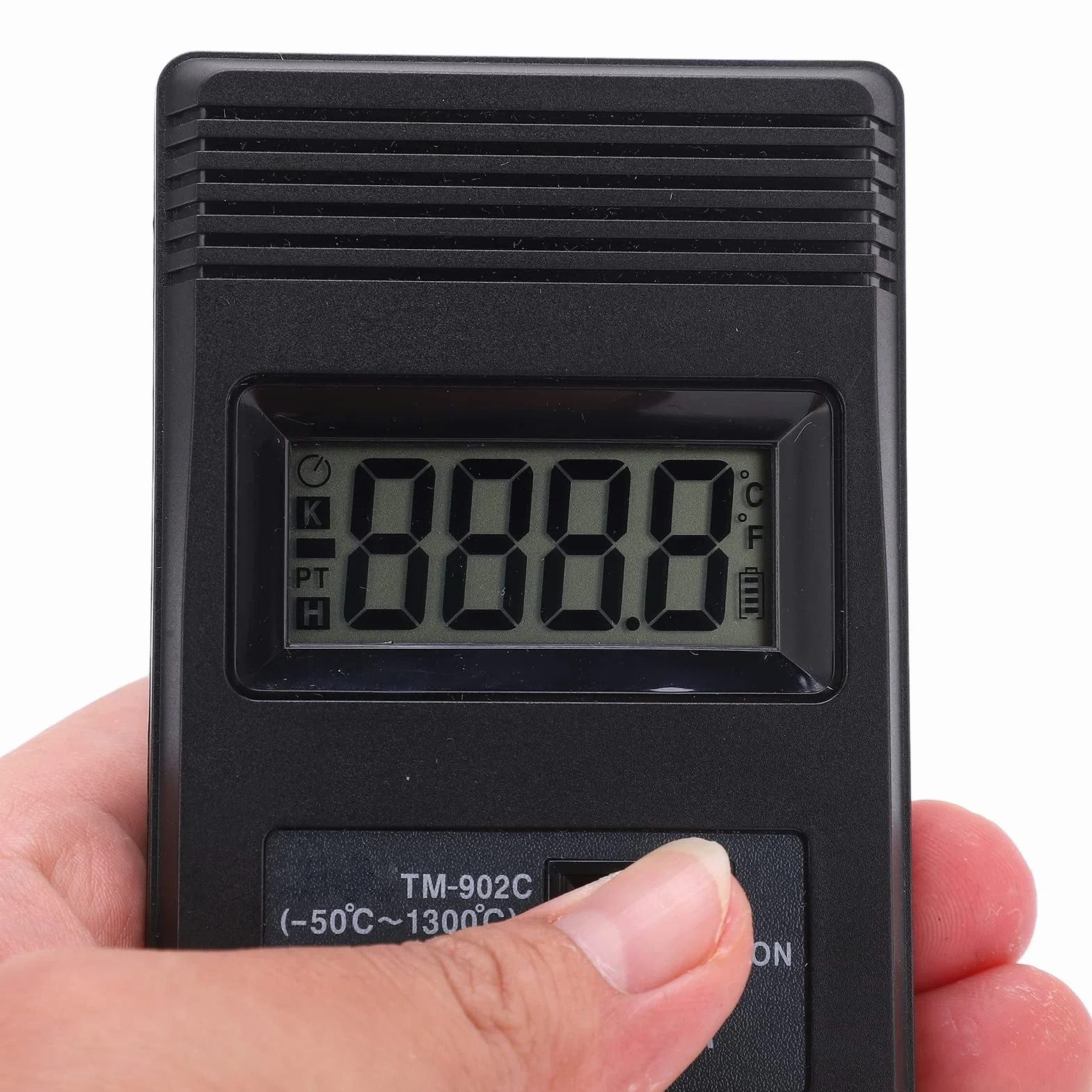 Termometro Digitale a Termocoppia Tipo K con Sonda, Display LCD Industriale per Gas e Liquidi