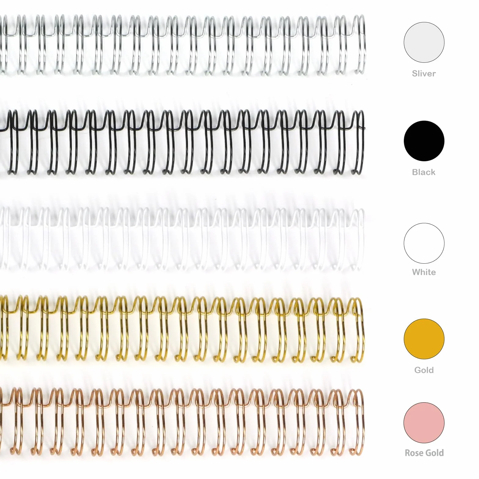 RAYSON Dorsi per rilegatura a spirale, 34 anelli, colori misti, 80 fogli, passo 3:1, 12,7 mm, A4, Confezione 100 pezzi