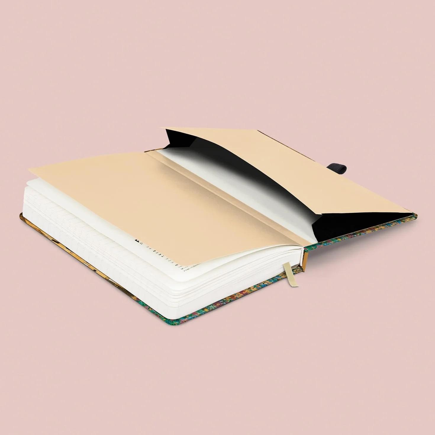 NOTIQUE Taccuino A5 13x21 cm con pagine a righe e elastico, copertina rigida design Gustav Klimt