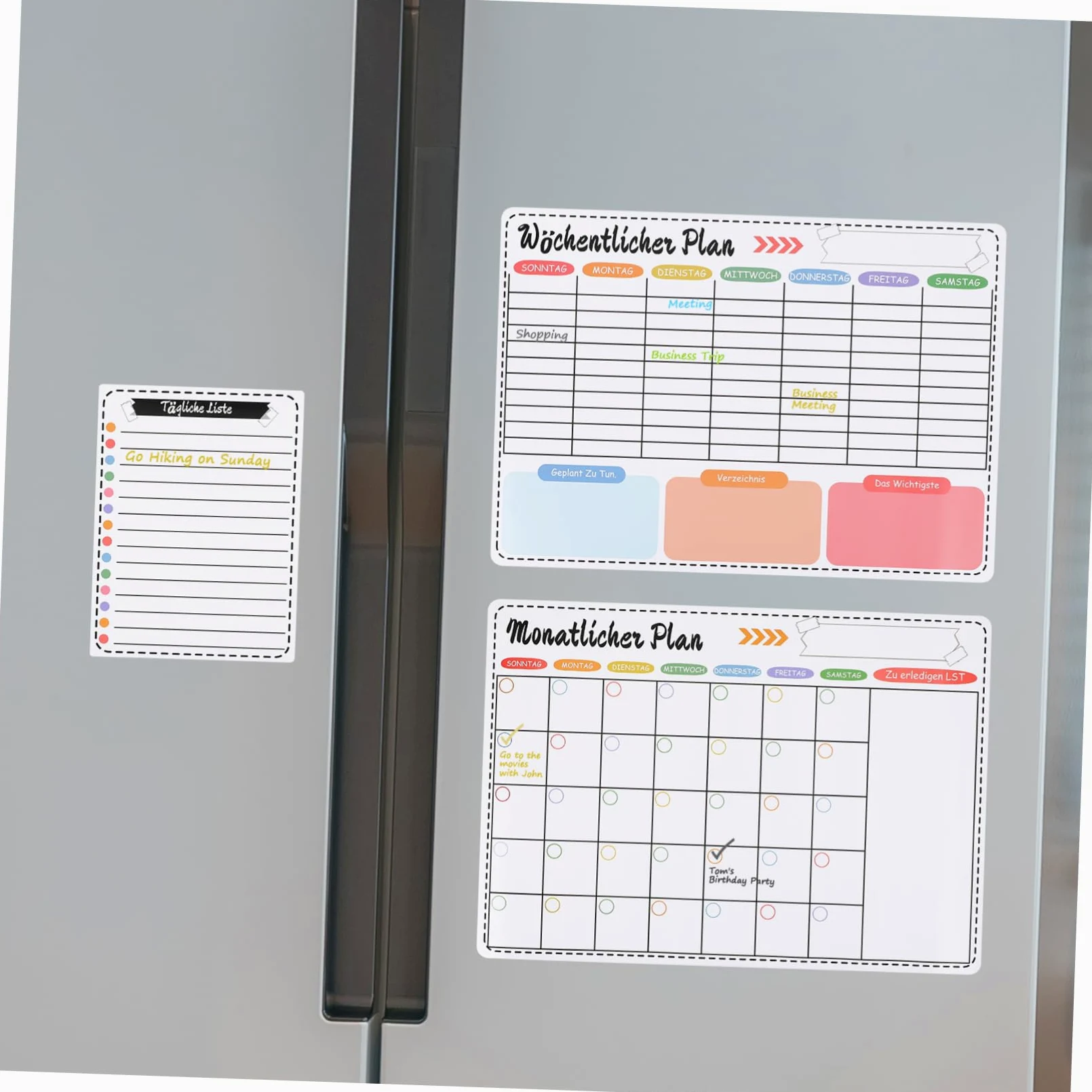 Angoily Lavagna Calendario Magnetica per Frigorifero, Planner Settimanale e Mensile, Cancellabile a Secco, Bianco, per Casa e Ufficio