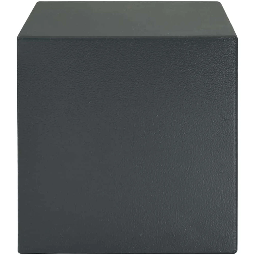 Cassetta di sicurezza in acciaio grigio scuro con serratura, 35 x 25 x 25 cm, per home office, armadietto di protezione con ancoraggio a terra, cassetta portadocumenti, cassetta portachiavi