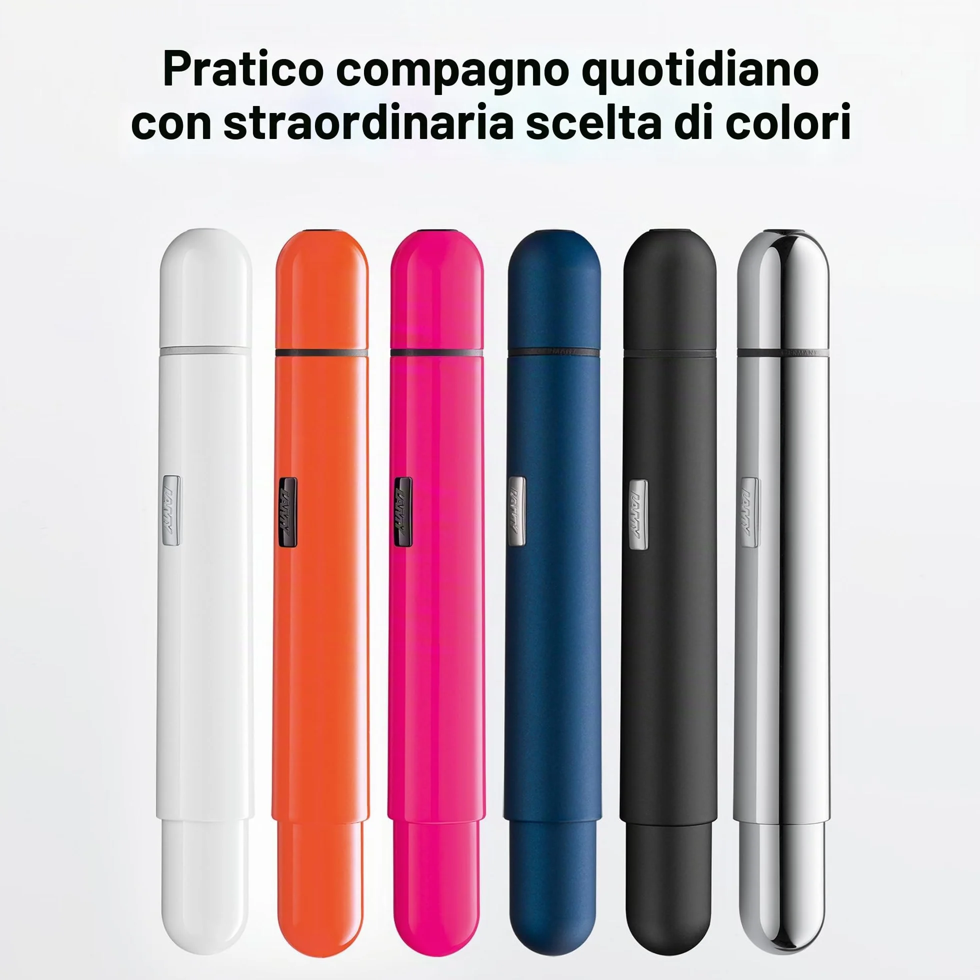 Lamy pico chrome penna a sfera - sfera tascabile innovativa - con un solo scatto a misura naturale - involucro in metallo e larghezza di tratto M - refill M 22 in nero incl.