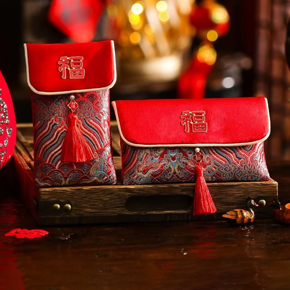 Buste Rosse di Seta Cinese Hong Bao per Capodanno Lunare Festa di Primavera