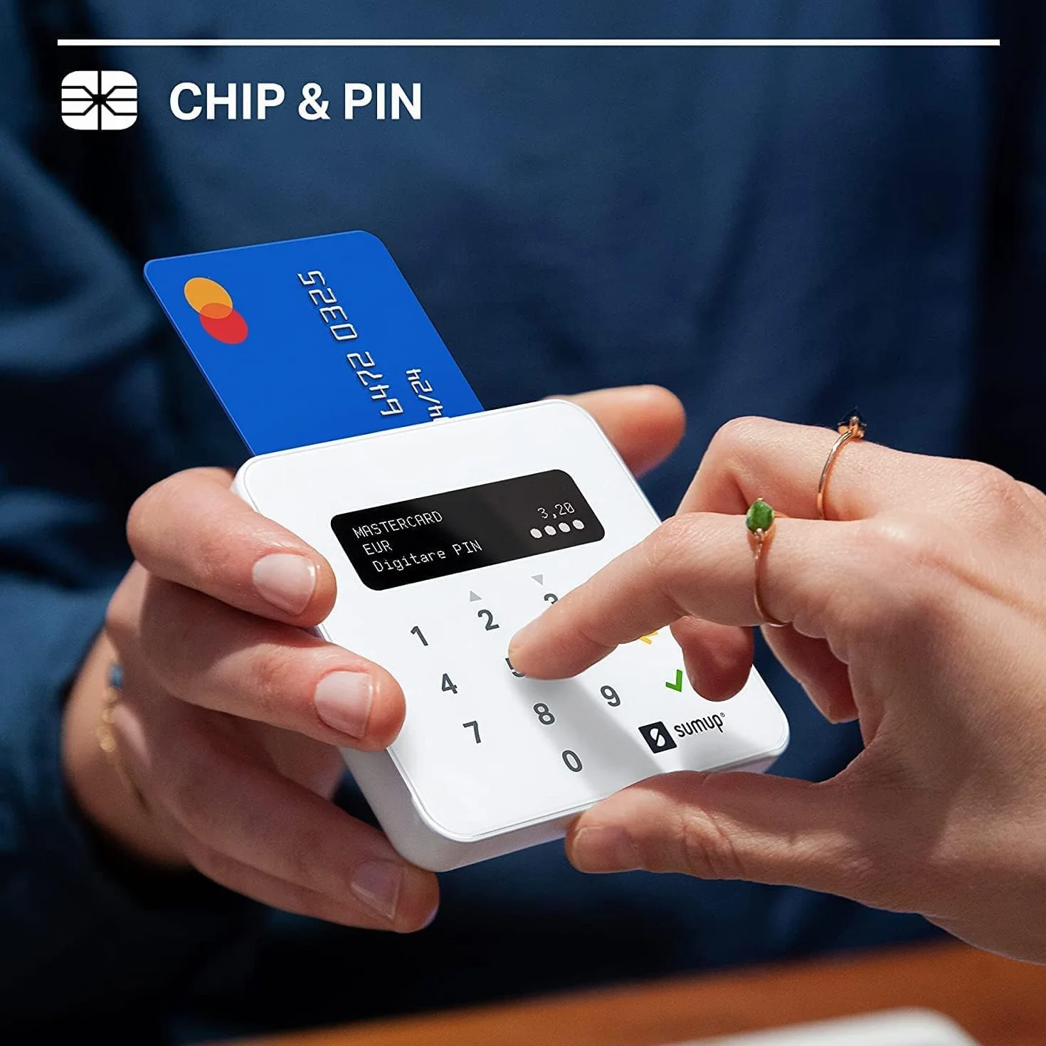 Lettore di carte SamUp Air Dispositivo POS portatile contactless per pagamenti con carta di debito, credito, Apple Pay, Google Pay