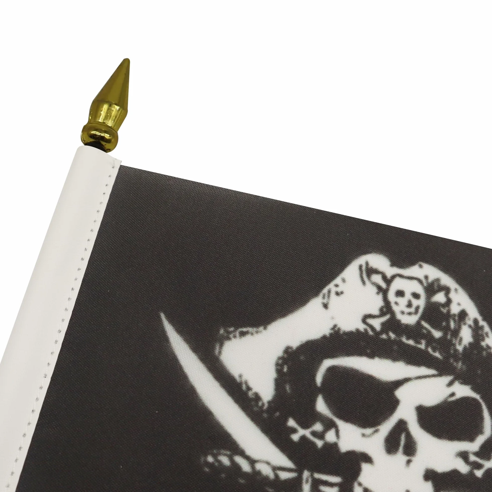 AZ FLAG Bandiera da Tavolo Pirata 15x10cm Punta Dorata Teschio