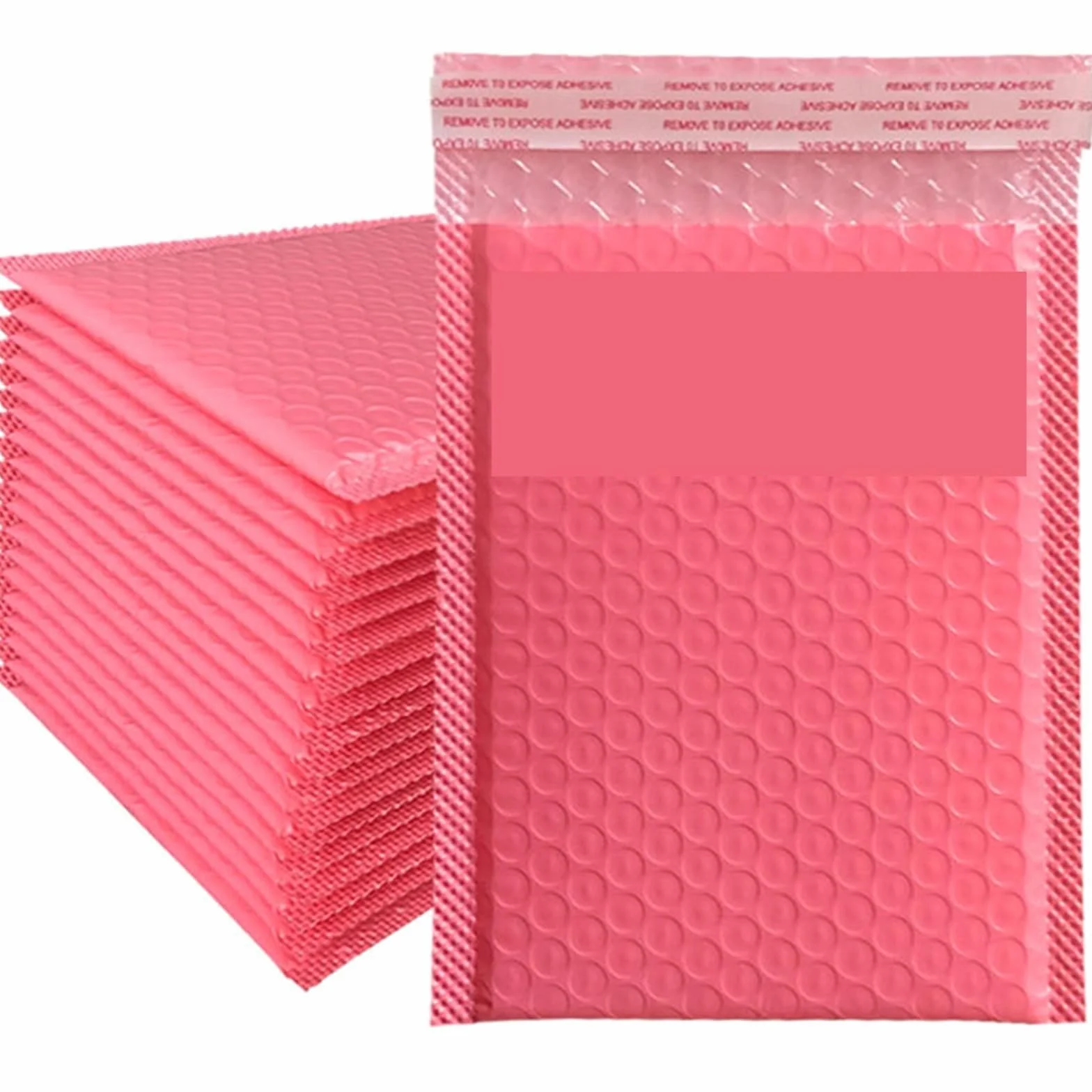 100 pezzi buste imbottite in polietilene rosa da con chiusura automatica borse imballaggio nere for il libro per Imballaggio(Pink,15X18cm)