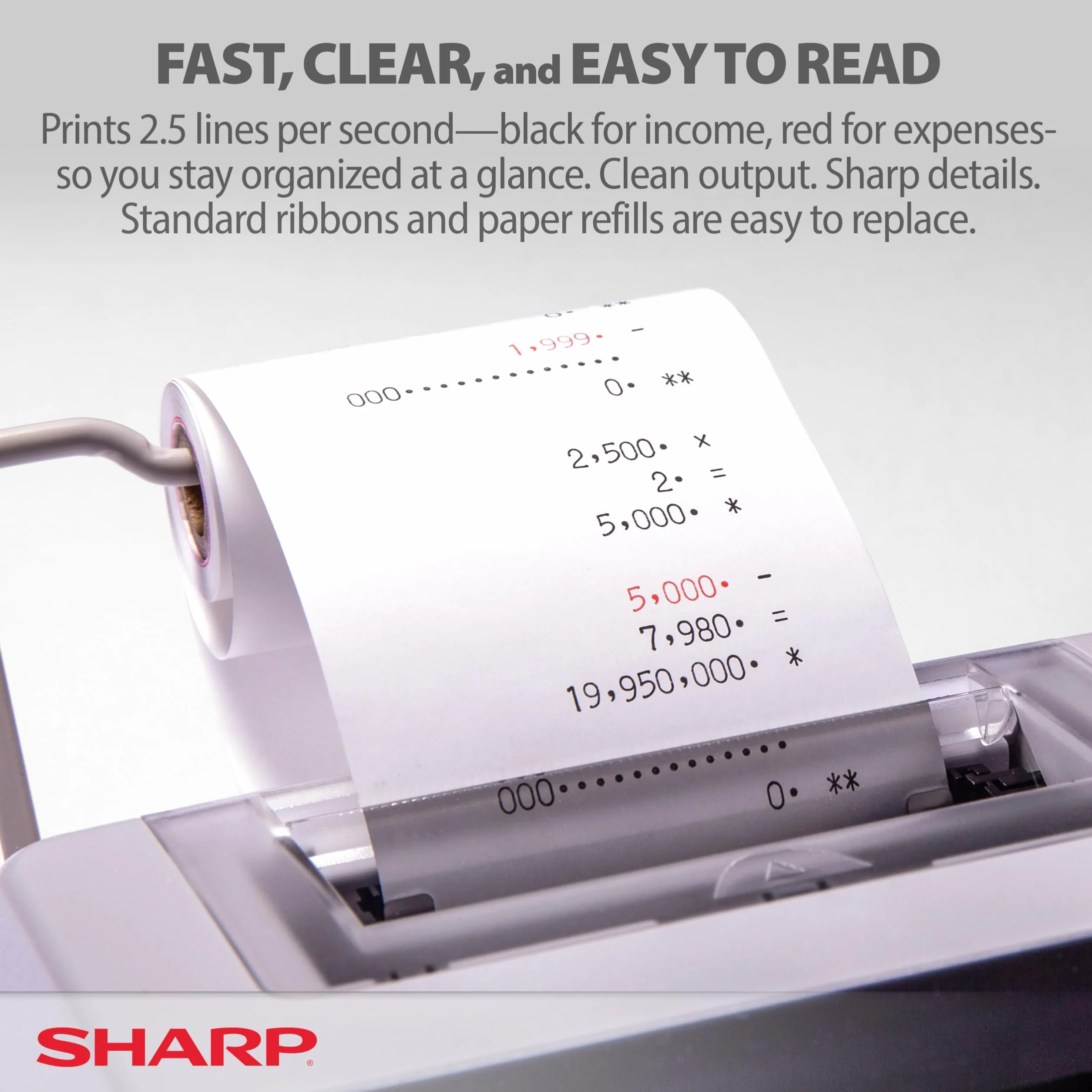 Sharp EL-1801V calcolatrice Tasca Calcolatrice con stampa Bianco