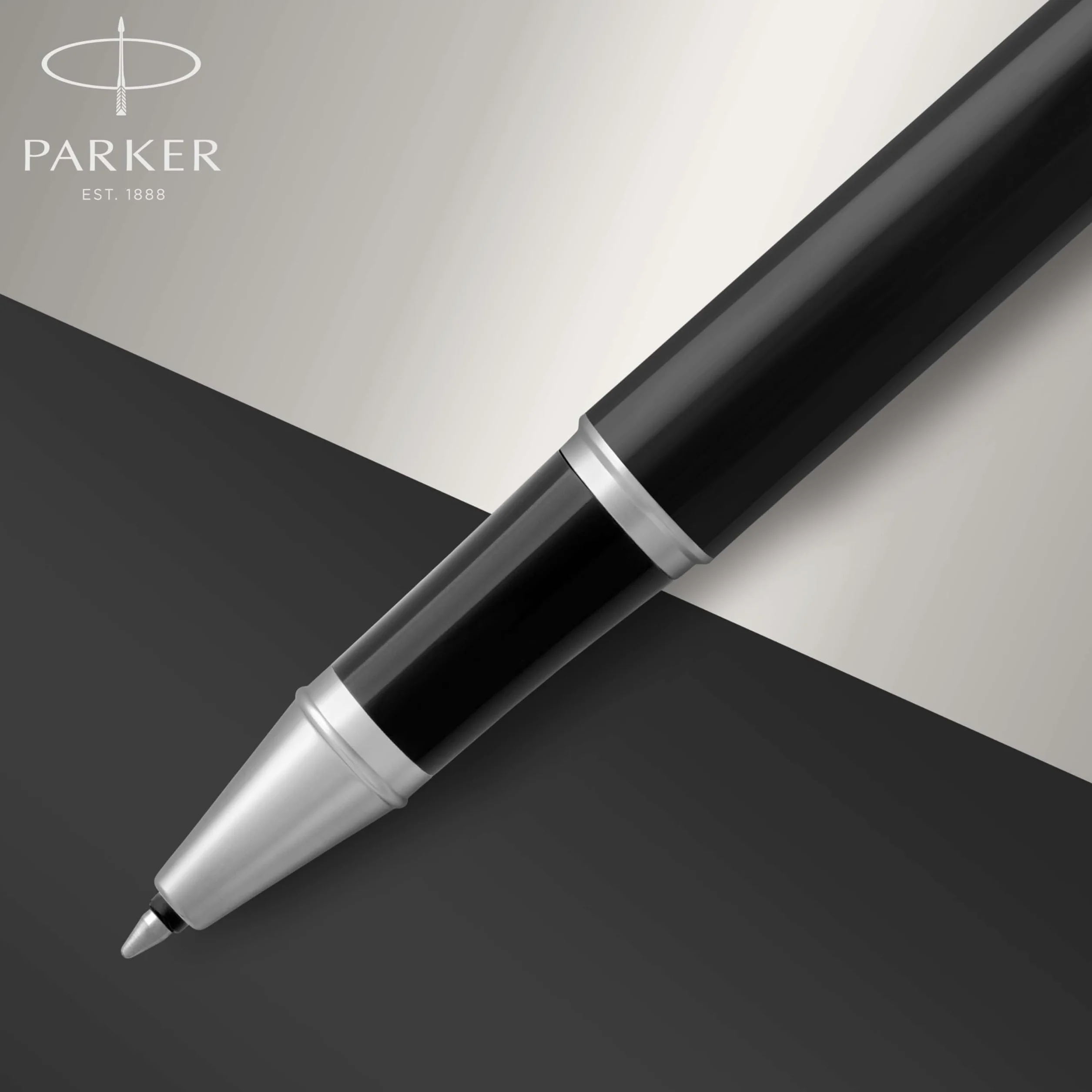 Parker IM Rollerball Pen Fine Point Black Ink Black Lacquer Chrome Trim