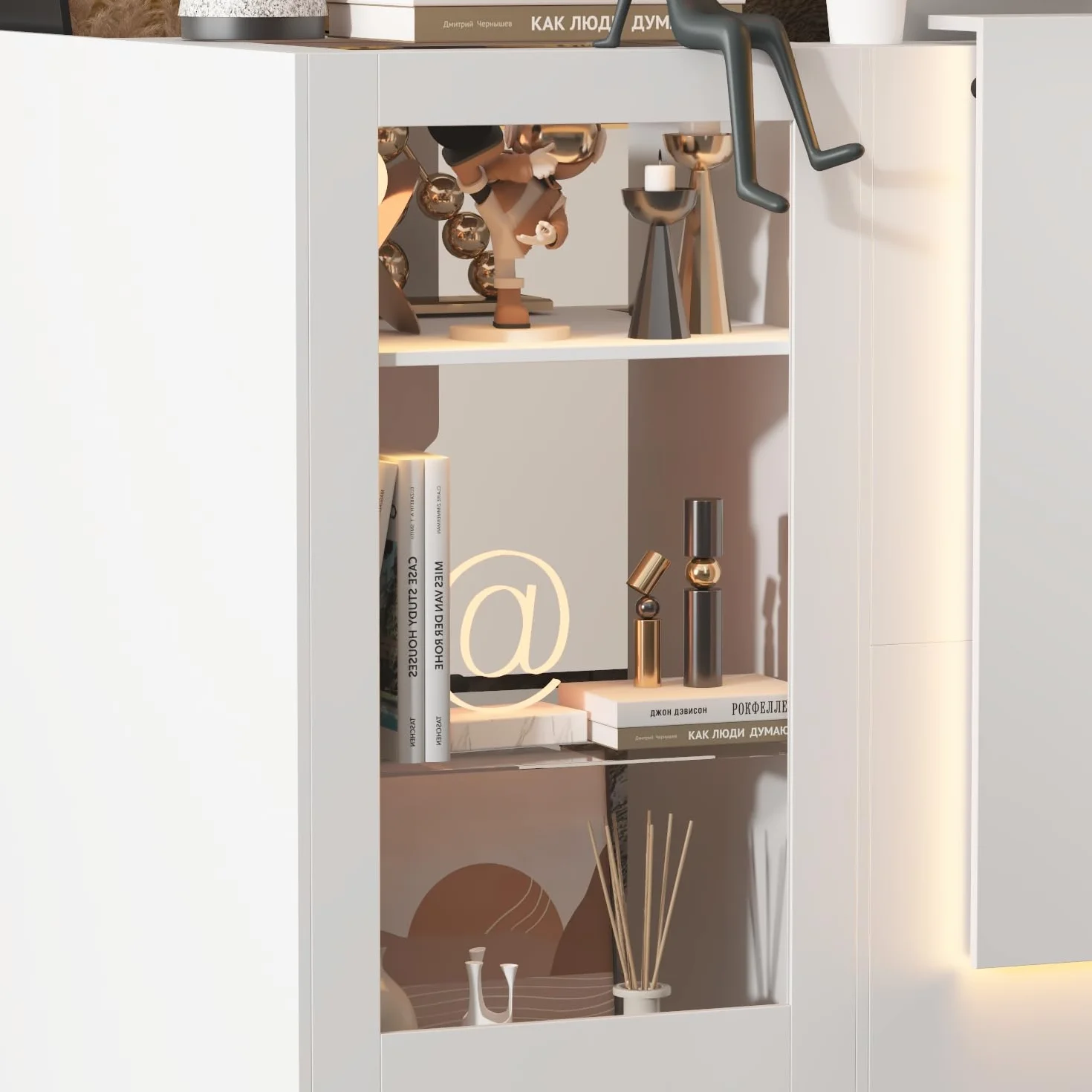 Tavolo di ricezione angolare con cassetto della tastiera, cassetta L con 3 luci colorate, bancone con vetrina in vetro, tavolo reception, bancone
