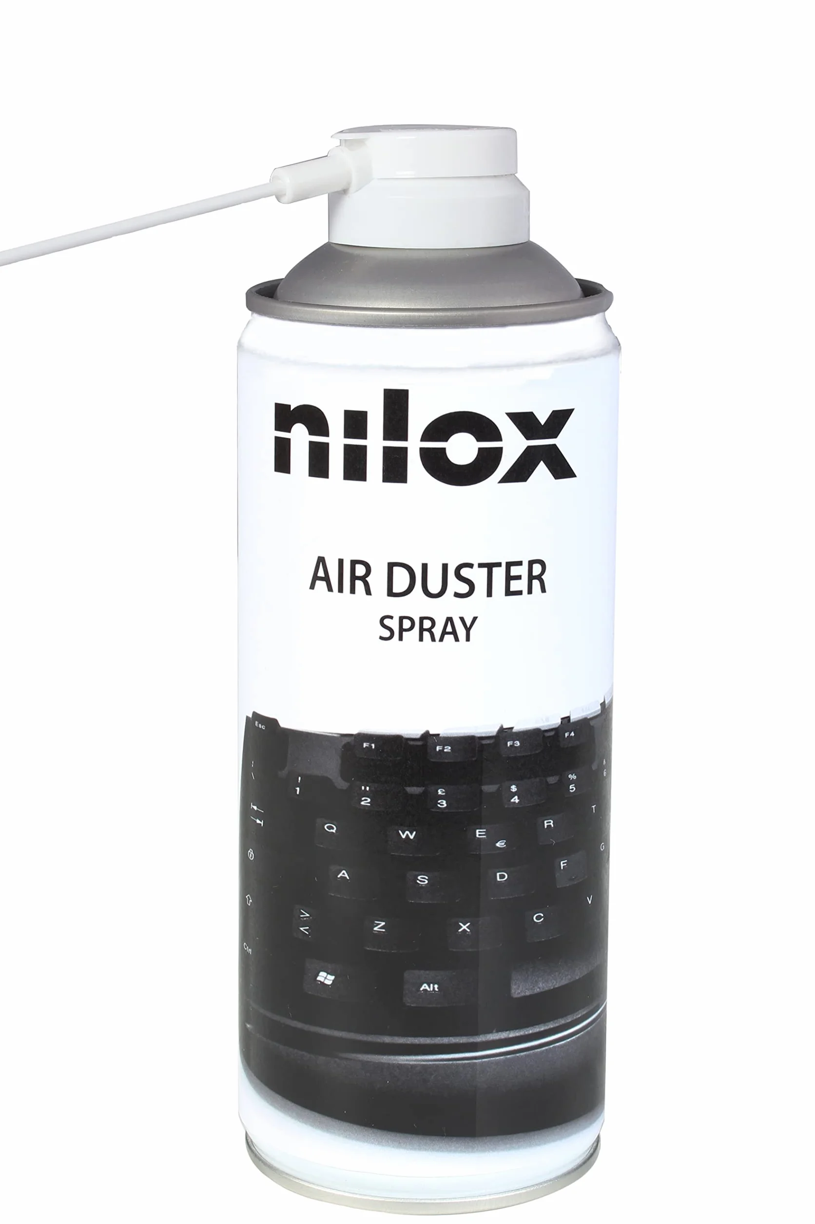 Nilox, Spray Aria Compressa, Bomboletta Spray ad Aria Compressa per la Pulizia di Notebook, Stampanti e Device, con Cannuccia per Pulizia Precisa e Delicata, Senza Residui, 24 Pezzi x 400 ml