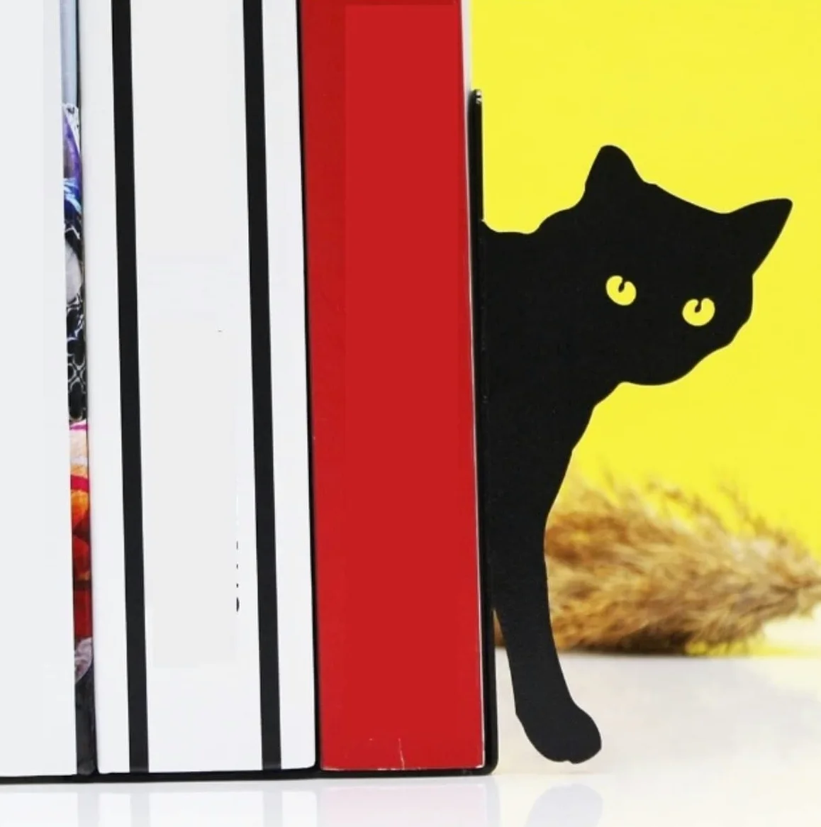 Reggi Libri, Fermalibri Fermalibri Decorativi In ​​​​metallo A Forma Di Gatto Porta Libri Supporto Artistico In Ferro Per Scaffali Per Antiscivolo Ufficio Casa Scrivania