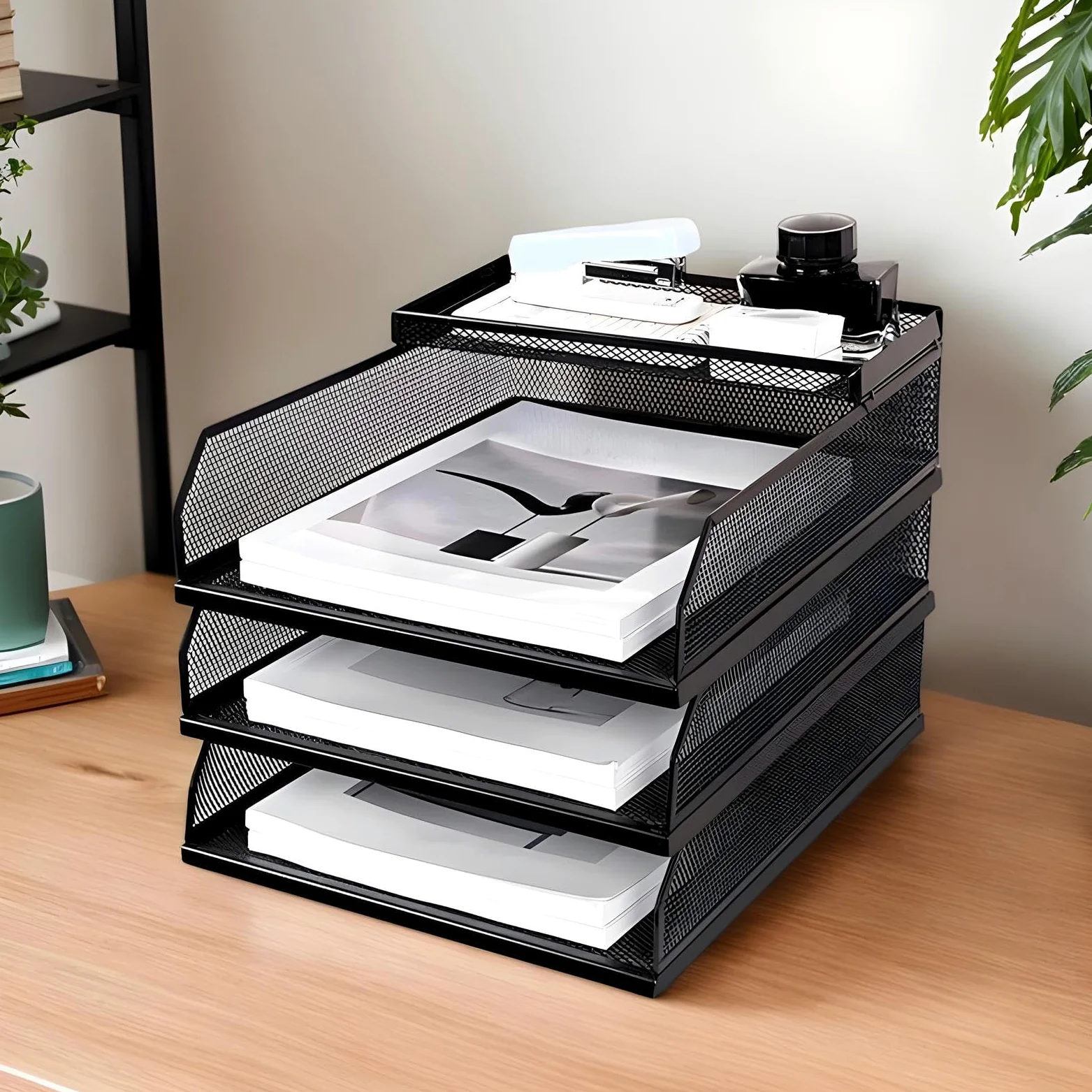 Organizer portacarta da scrivania Cartelle Scorrevoli Verticali | Classificatore A4 a Più Ripiani per Fogli e Cartelle Per casa, ufficio, scuola, studio, scrivania, cassetti, mensole, libri