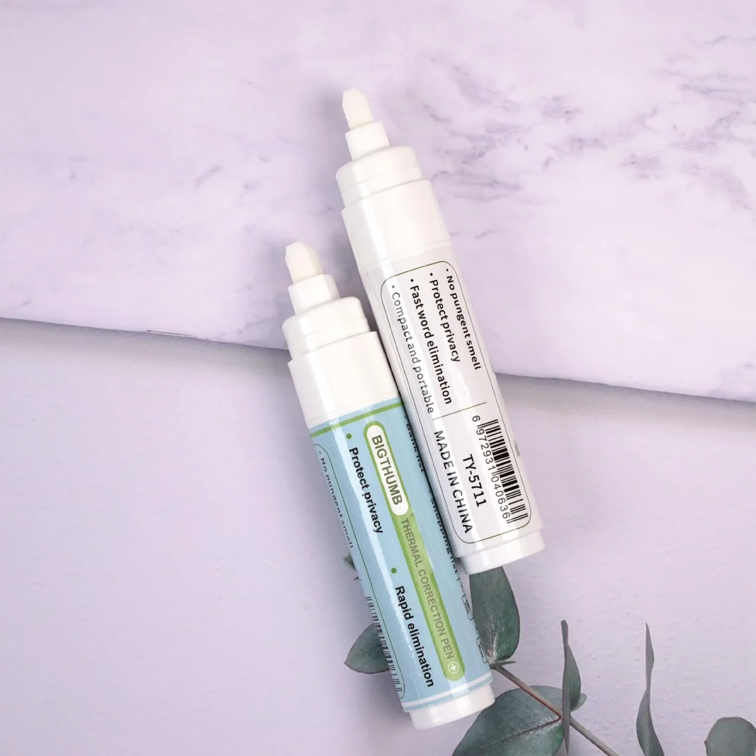 Pennarello a liquido bianco per correzione carta termica Strumento corriere pacchi Etichetta Privacy Protection Pen