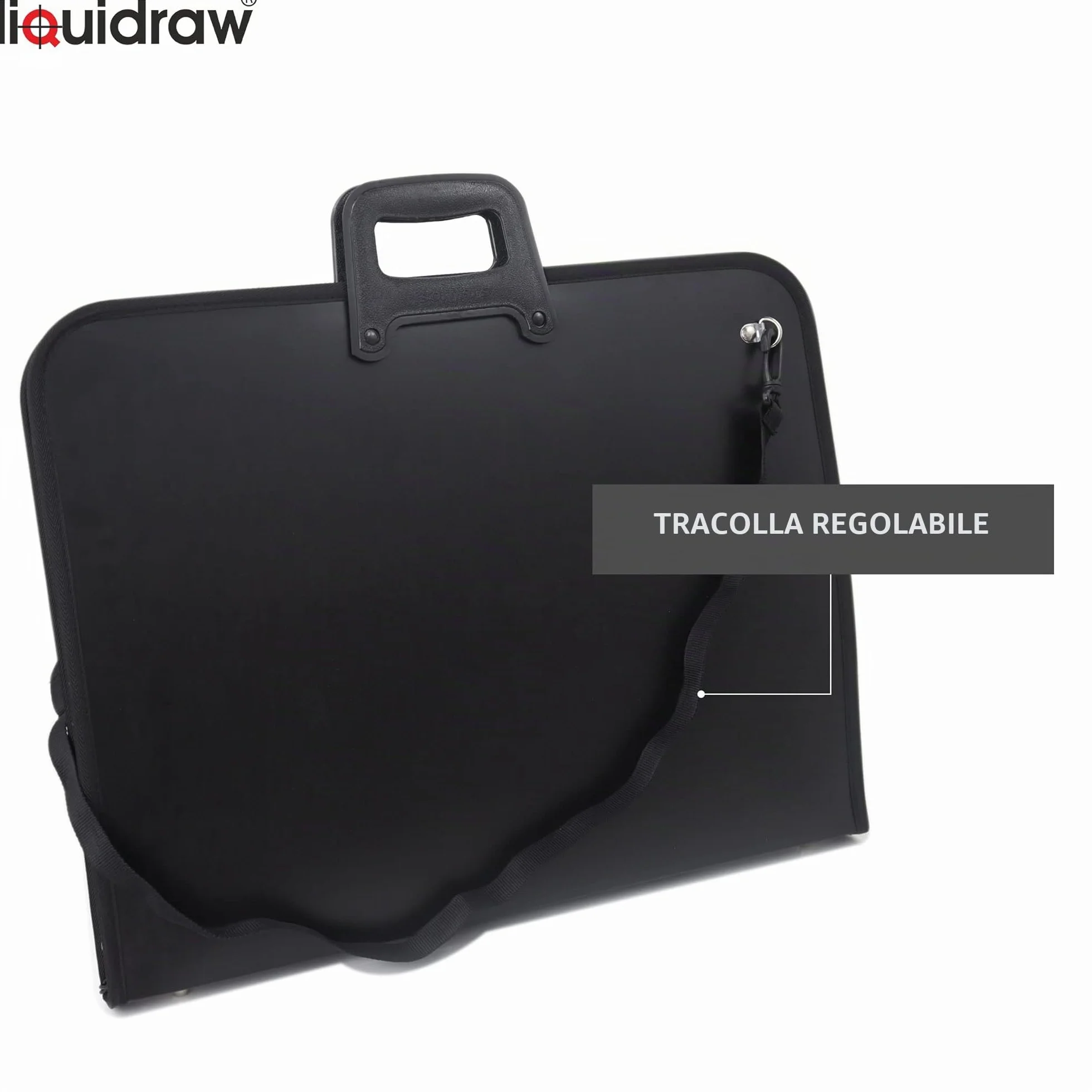 Liquidraw Cartellina portadocumenti per artisti, formato A2 e A3, con maniche o tasche trasparenti, borsa per il trasporto e documenti per artisti, Nero , A2, Portfolio Bag A2