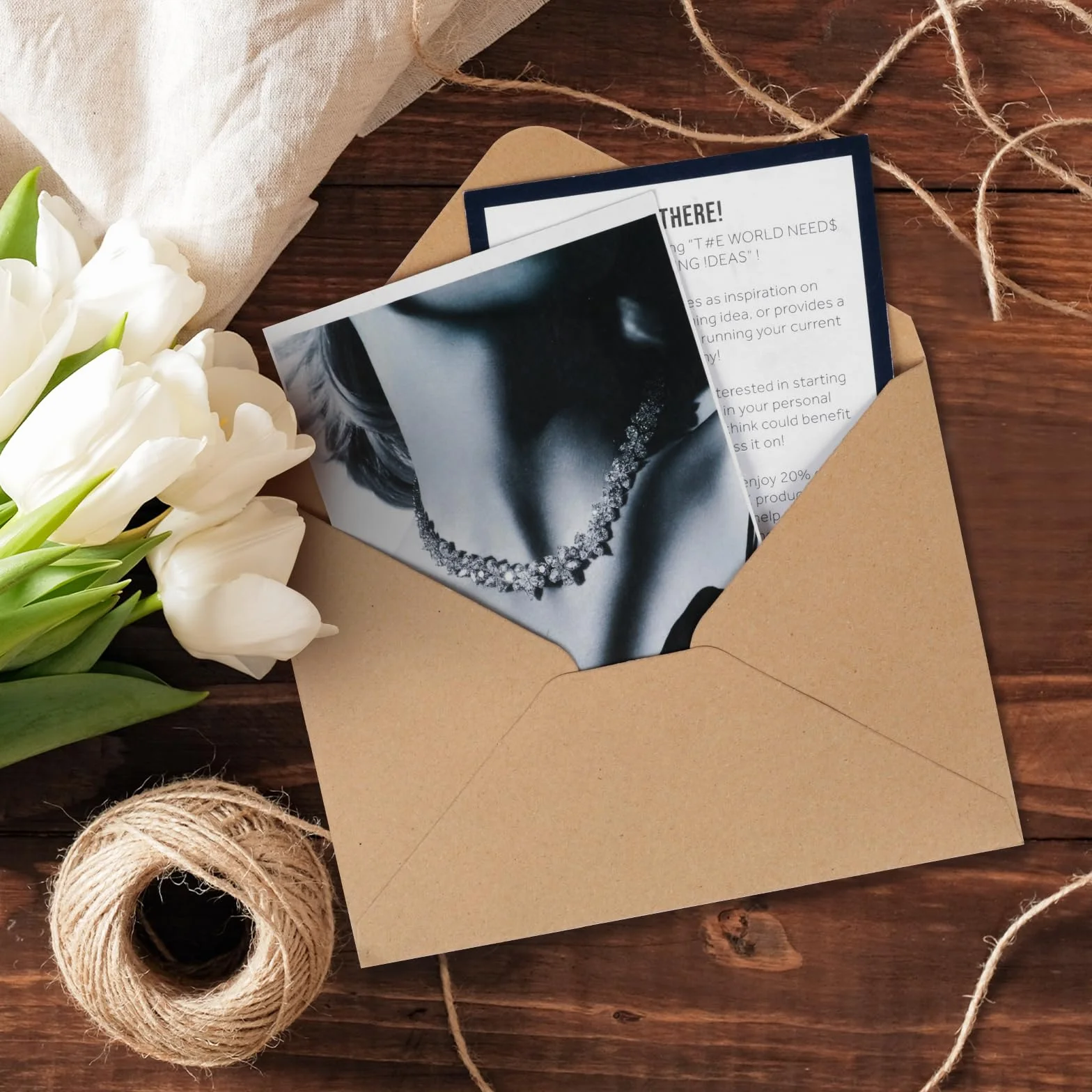 Buste in Carta Kraft 50 Pezzi 120 g/m² 12.5x17.5 cm Marrone Vintage con Lembo a Punta