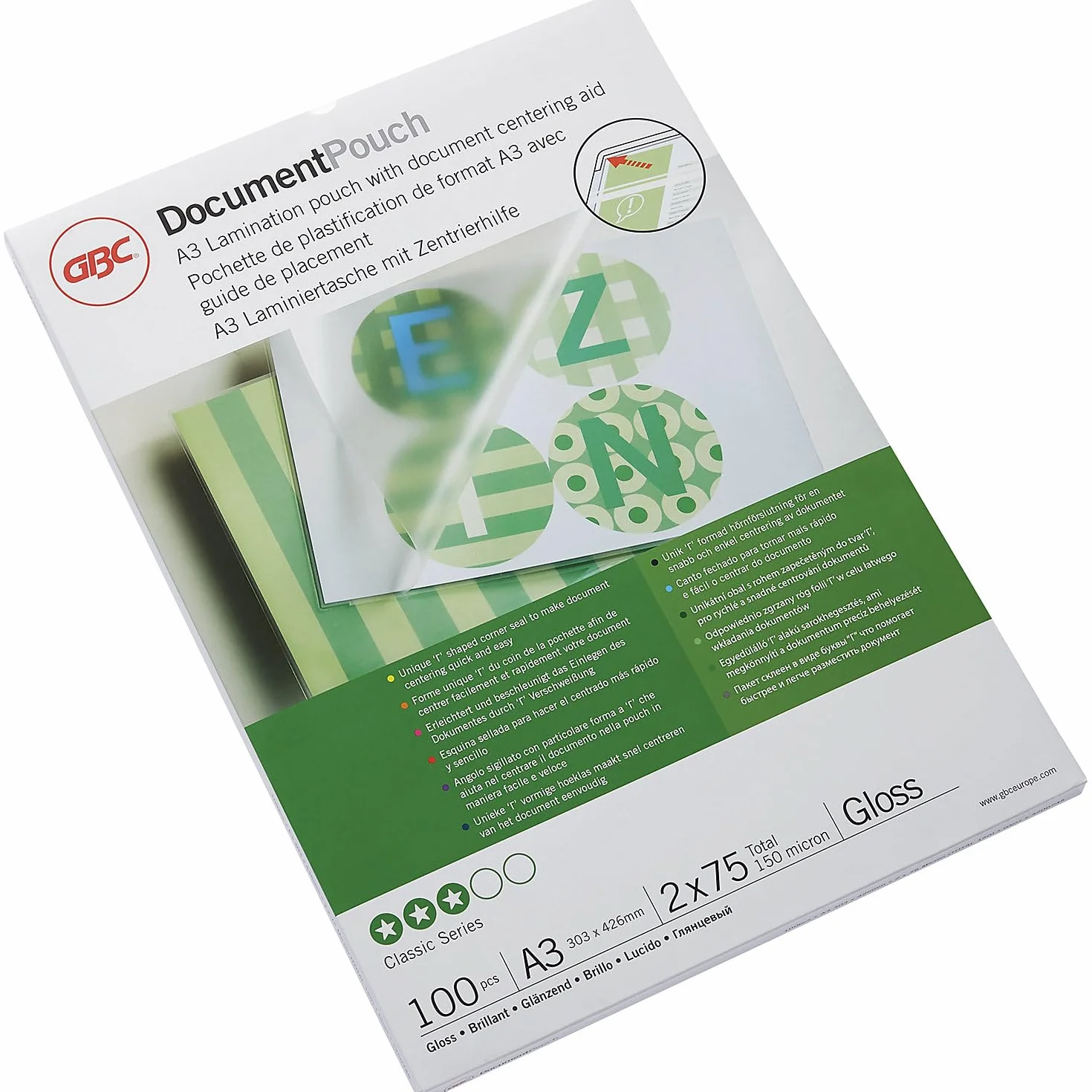 GBC Laminating Pouch A3 2x75 Micron Gloss (Pack 100) 3200745