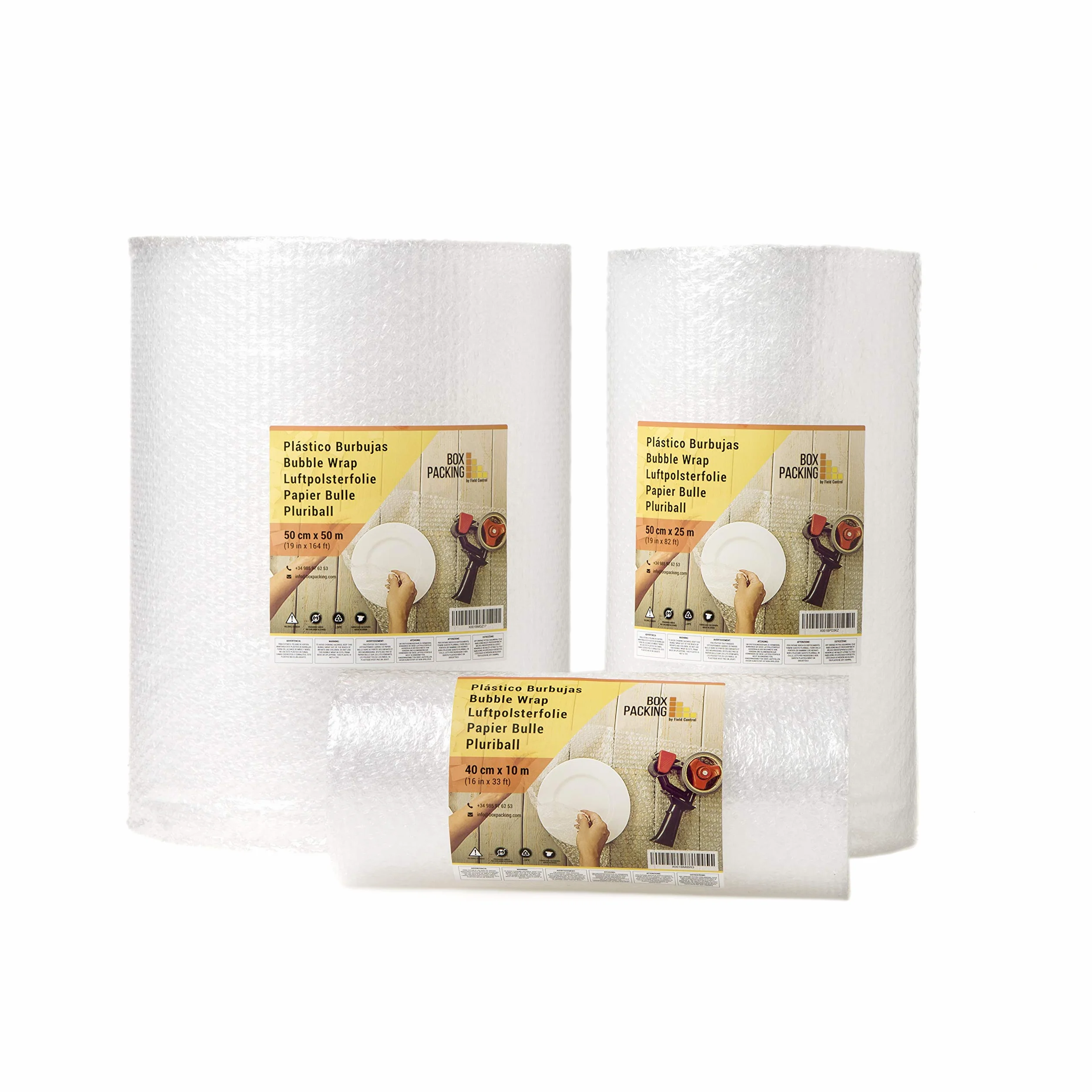 BOXPACKING | Pluriball Imballaggio | Plastica per imballagio | 40 cm x 10 m | Bubble Wrap | Imballagio per Spedizioni | Rotolo Pluriball | Protezione per oggetti fragili, traslochi e e-commerce