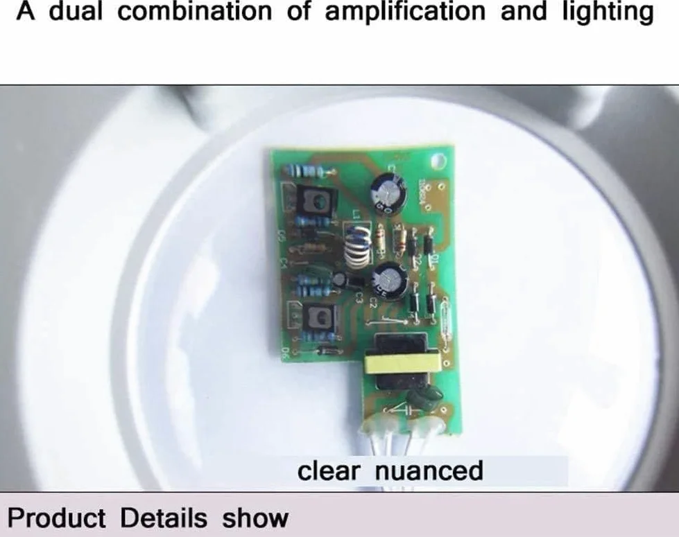 Lampada da Lettura da Tavolo con Lente d'Ingrandimento, Lente d'Ingrandimento a LED ad Alta Potenza, Lente d'Ingrandimento Gratuita, Lenti d'Ingrandimento Illuminate a LED Luminosi