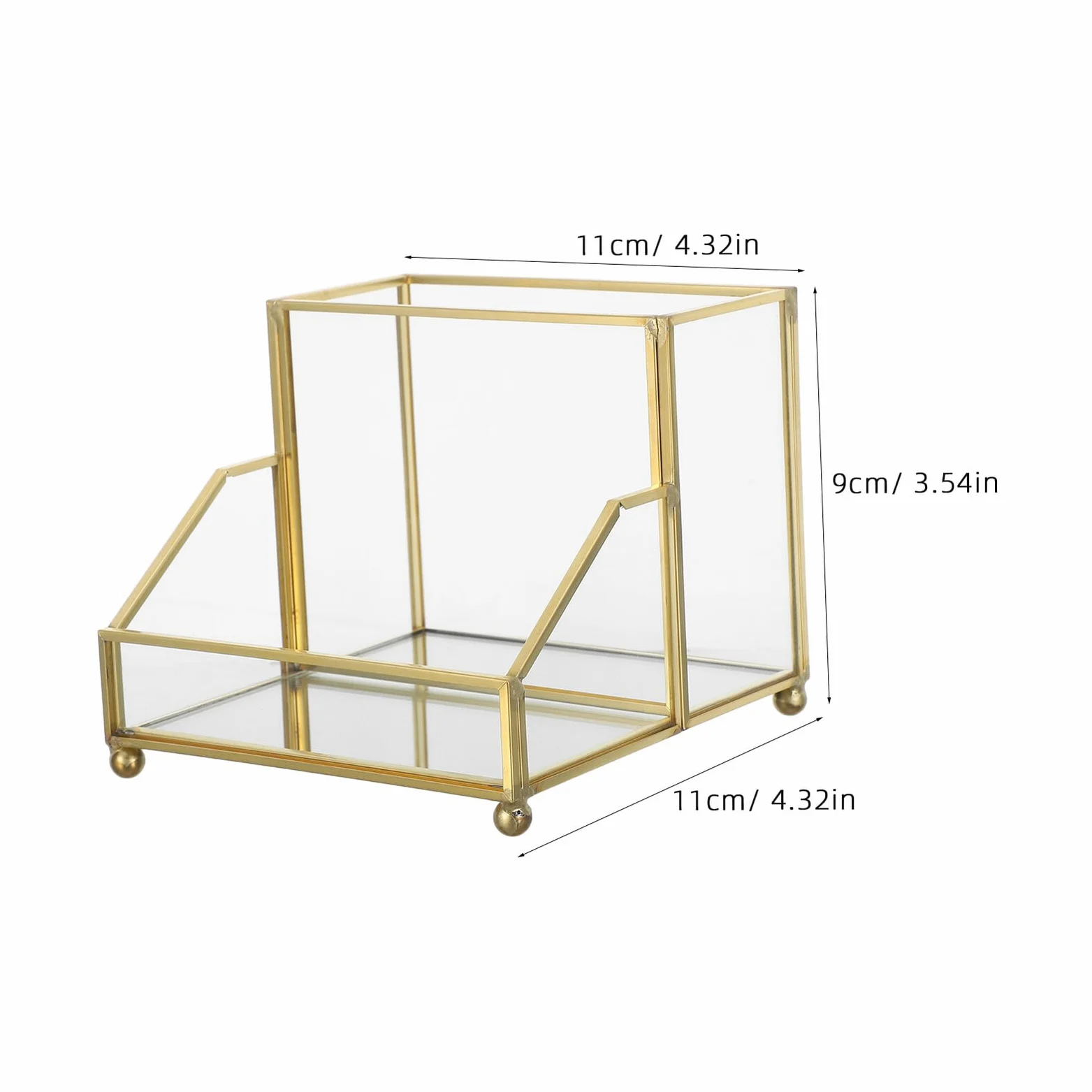 PLAFOPE Porta Biglietti da Visita Dorato con Elegante Organizer da Scrivania Multifunzione per Ufficio Supporto Compatto per Biglietti Standard Custodia Salvaspazio per Incontri e Riunioni
