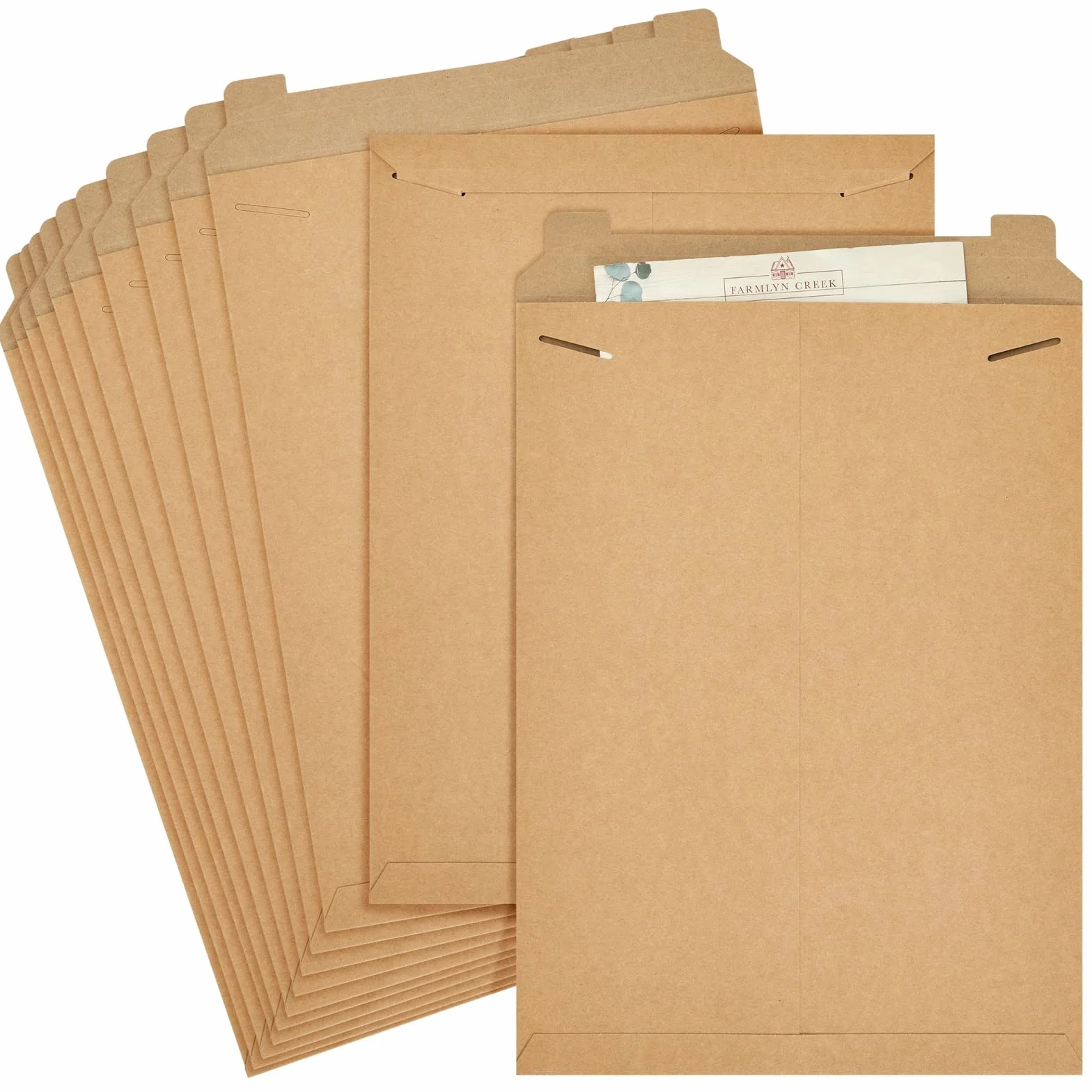 Juvale Buste rettangolari piatte, pesanti 450 g/m², buste postali per stampe e documenti, chiusura con patta adesiva e buste postali, 33 x 45,7 cm, marrone, confezione da 25