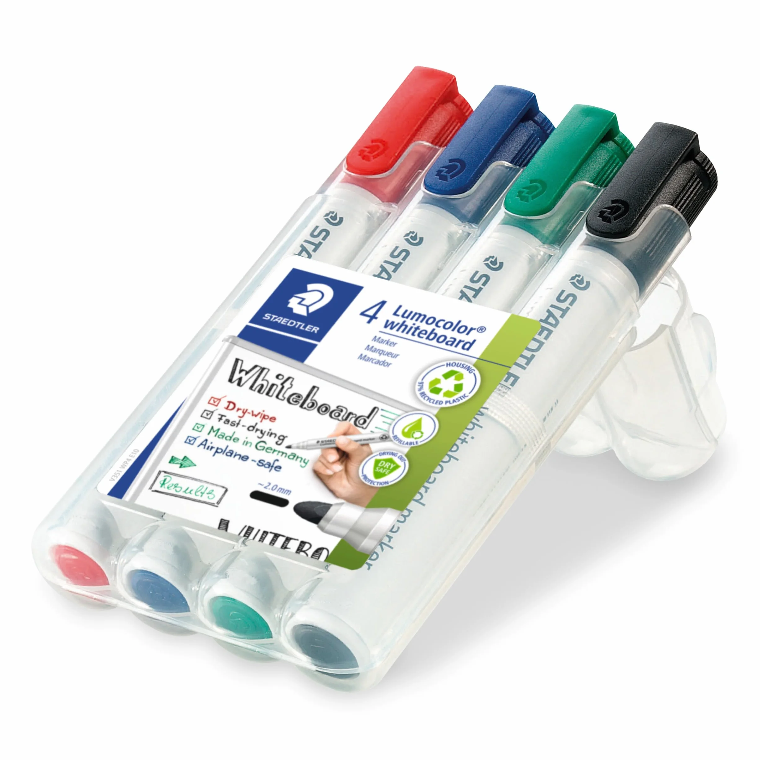 STAEDTLER Lumocolor whiteboard marker punta tonda 351 WP4 confezione da 4
