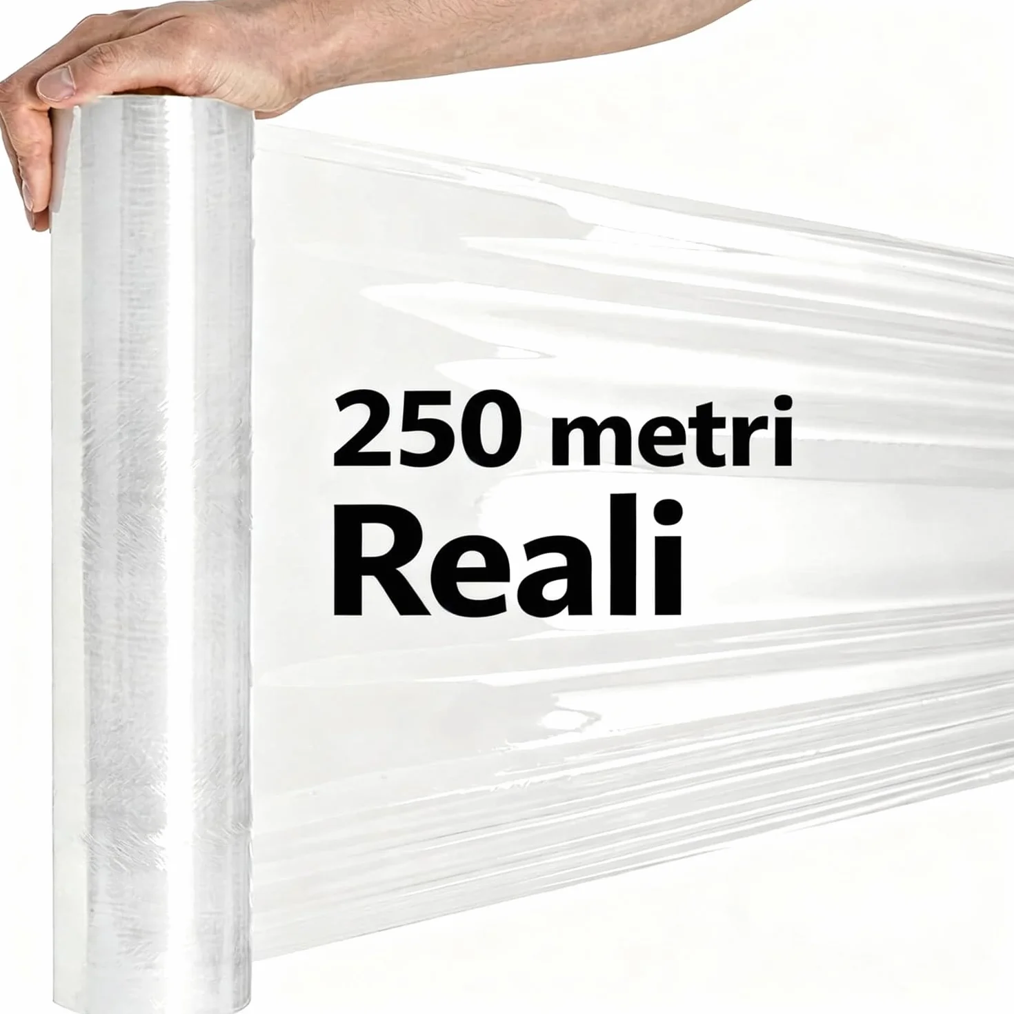 Pellicola trasparente per imballaggio 23 micron 50cm 250m 6 rotoli Made in UE