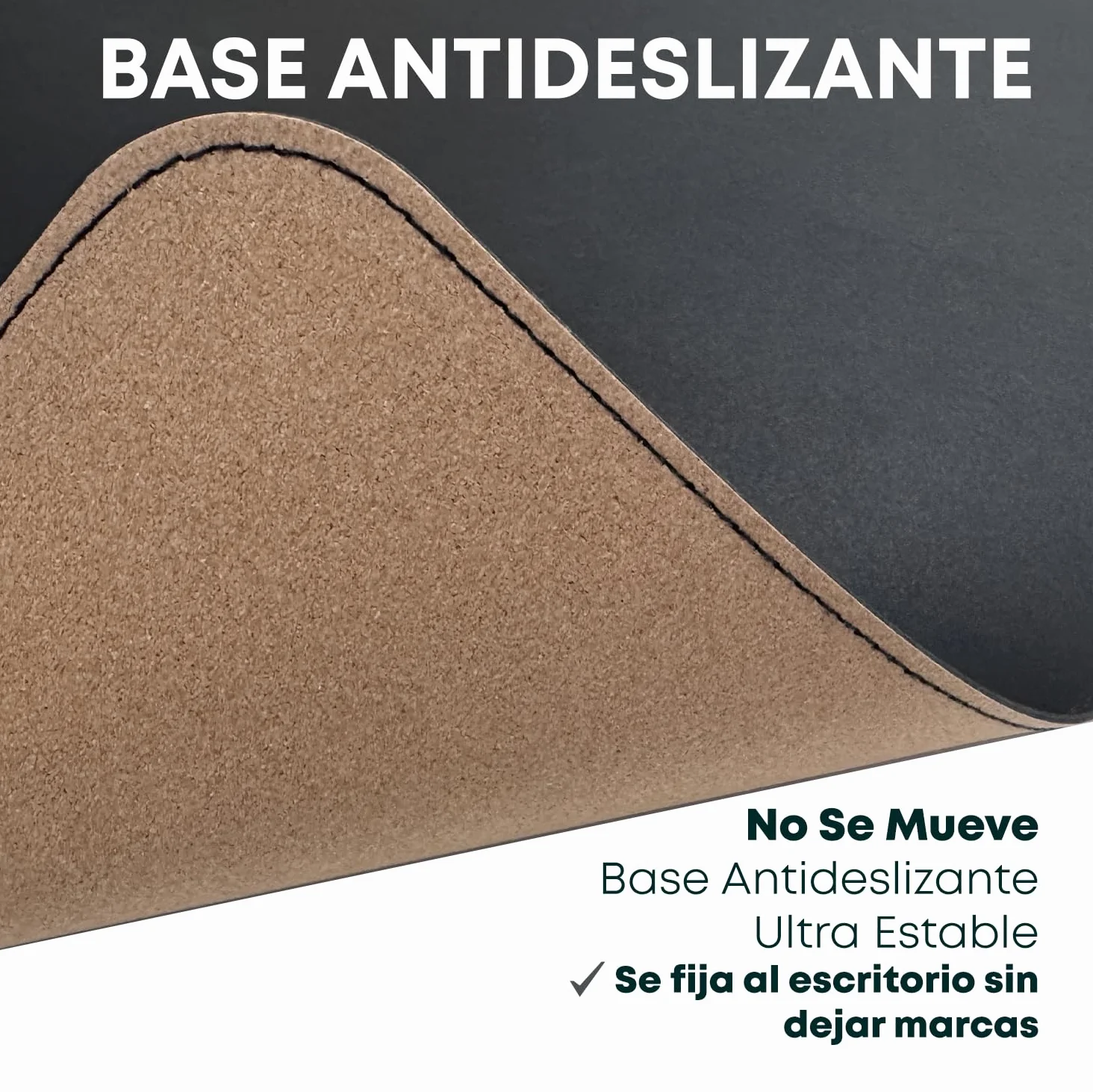Tappeto Scrivania Grande PU e Sughero Antiscivolo Morbido e Resistente Nero