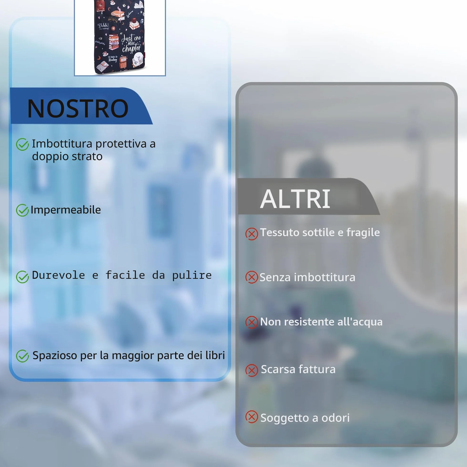 Custodia per libri con cerniera 27,9 x 21,6 cm Copertina per libro di brossura