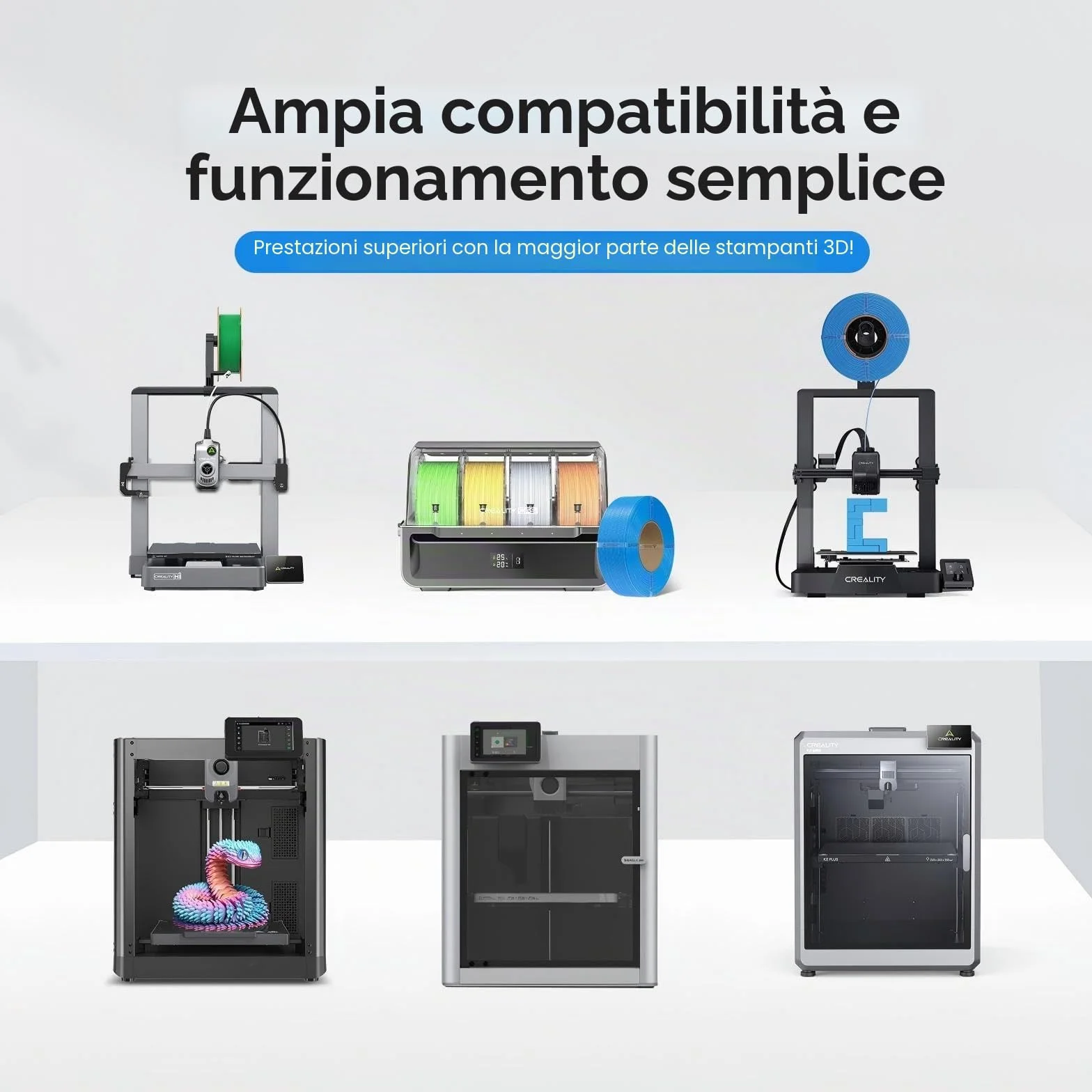 Creality PETG Refill Filamento 1,75 mm 1 kg Nero per Stampa 3D Precisione Dimensionale ±0,03 mm