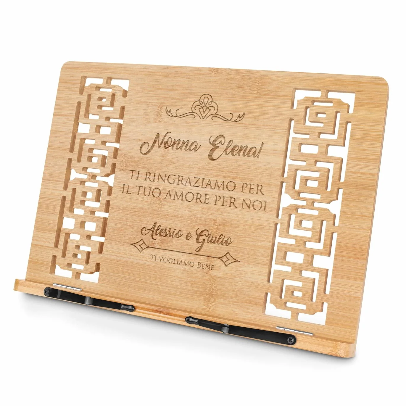 Maverton Leggio da tavolo in bambù 39cm x 24cm x 3cm regolabile