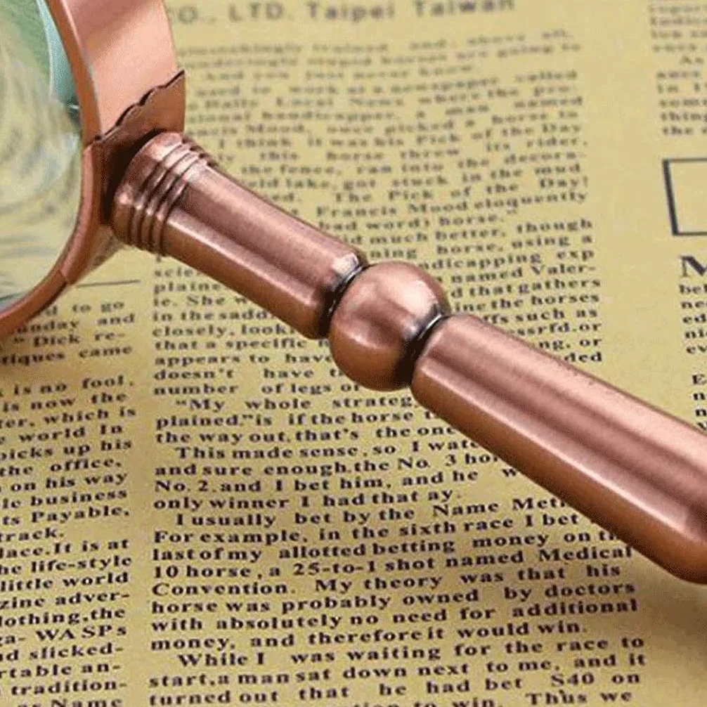 Lente d'Ingrandimento Manuale in Bronzo Lente Speciale per Anziani ad Alta Definizione Lettura per Anziani Espansione di giornali Portatile