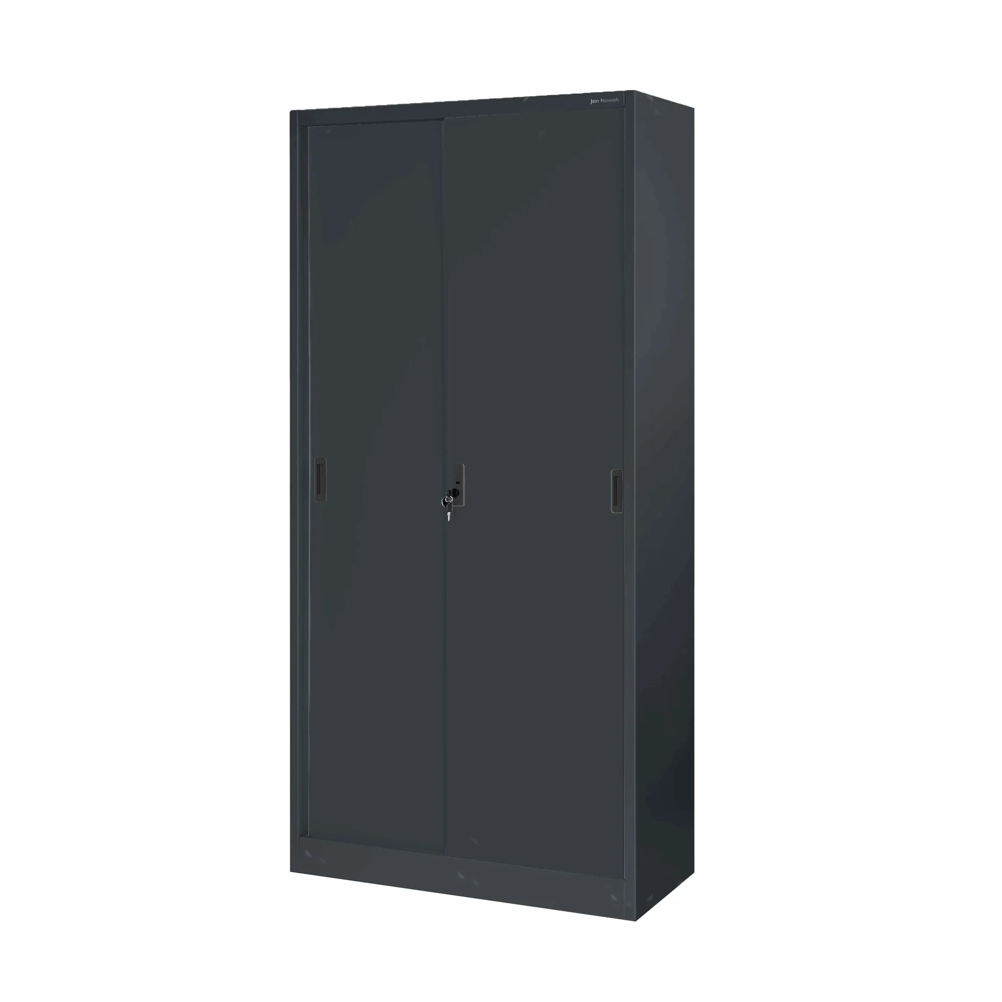 Jan Nowak Armadio per ufficio Archivio con Ante Scorrevoli Metallo 4 Ripiani Verniciatura a Polvere Bloccabile 185 cm x 90 cm x 40 cm (Antracite)