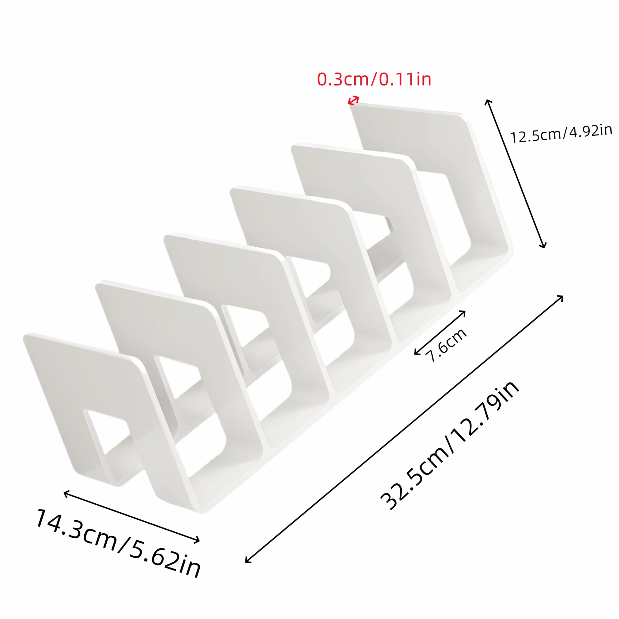 Porta Libri da Scrivania 4 Pezzi Ferma Libri Scaffale Organizer Divisori Sostegno Portatile Bianco