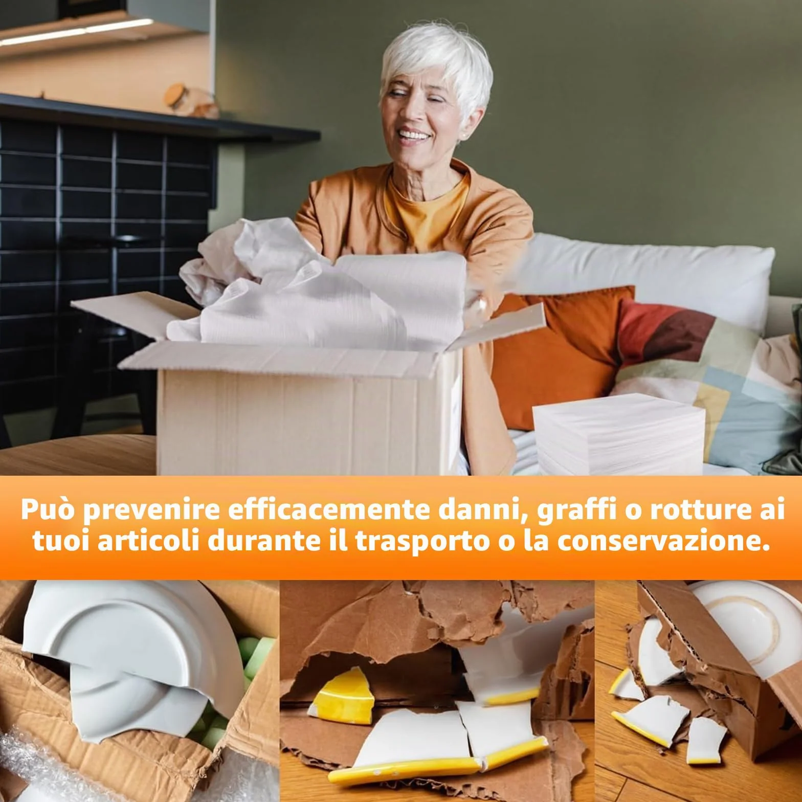 Pluriball Fogli in Poliuretano Espanso 20 x 20 cm 100 pezzi per Imballaggio